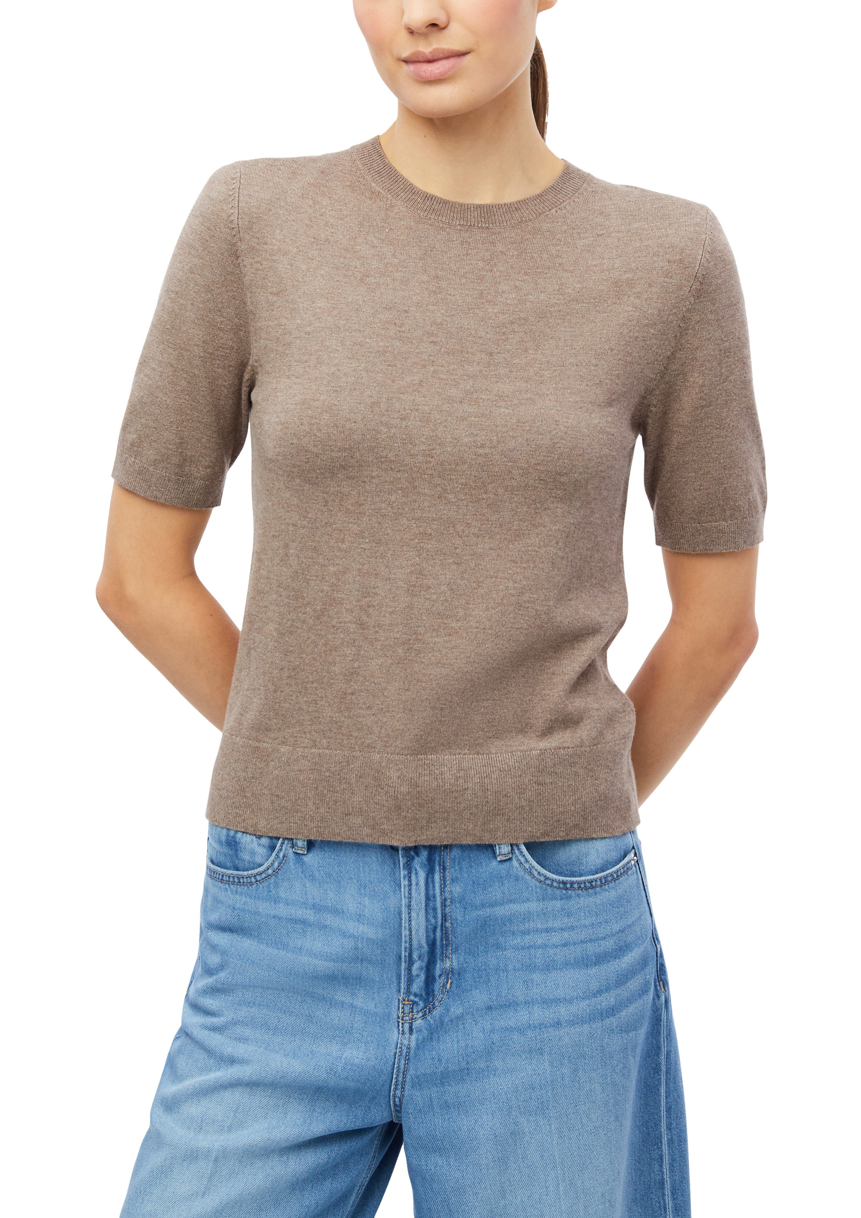 s.Oliver Rundhalspullover Halbarm Sommer-Strickpullover aus Viskose