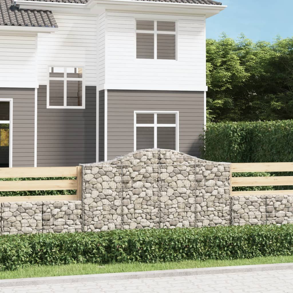 Thumbnail - vidaXL Gabionenzaun, Gabionen mit Hochbogen 10Stk. 200x30x120/140cm Verzinktes Eisen