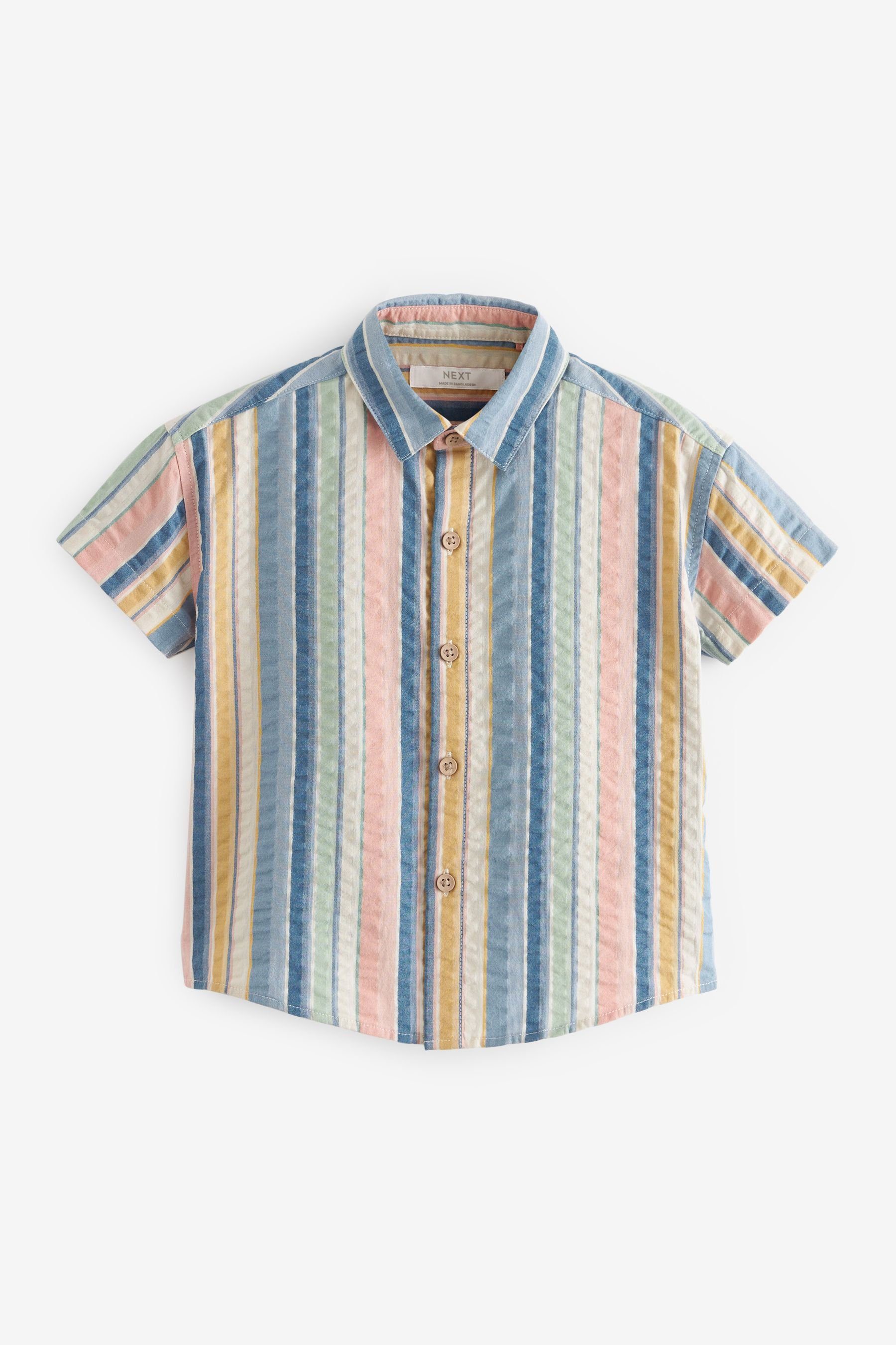 Streifen Hemd Next Kurzärmeliges mit vertikalen (1-tlg) Kurzarmhemd