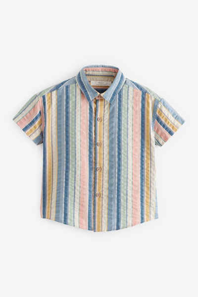 Next Kurzarmhemd Kurzärmeliges Hemd mit vertikalen Streifen (1-tlg)