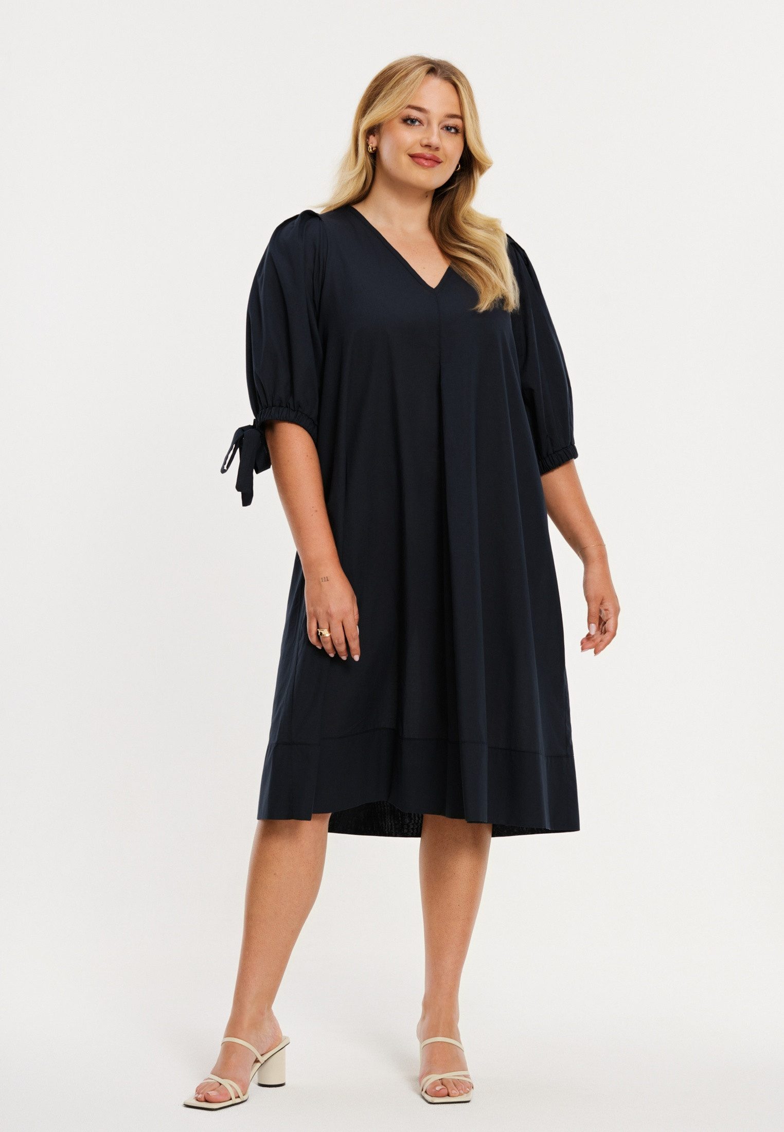 YOEK A-Linien-Kleid Damen Kleid mit V-Ausschnitt günstig online kaufen