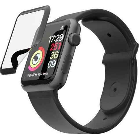 Hama Displayschutz-Glas Hiflex für Apple Watch 4/5/6/SE, 40 mm Schutzglas für Apple Watch 4/5/6/SE, Displayschutzglas