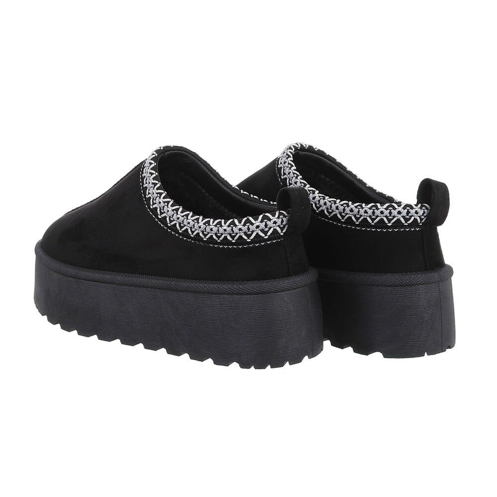 Ital-Design Die bequemen Plateau-Slipper Hausschuh (85244449) Flach Stiefeletten in Schwarz