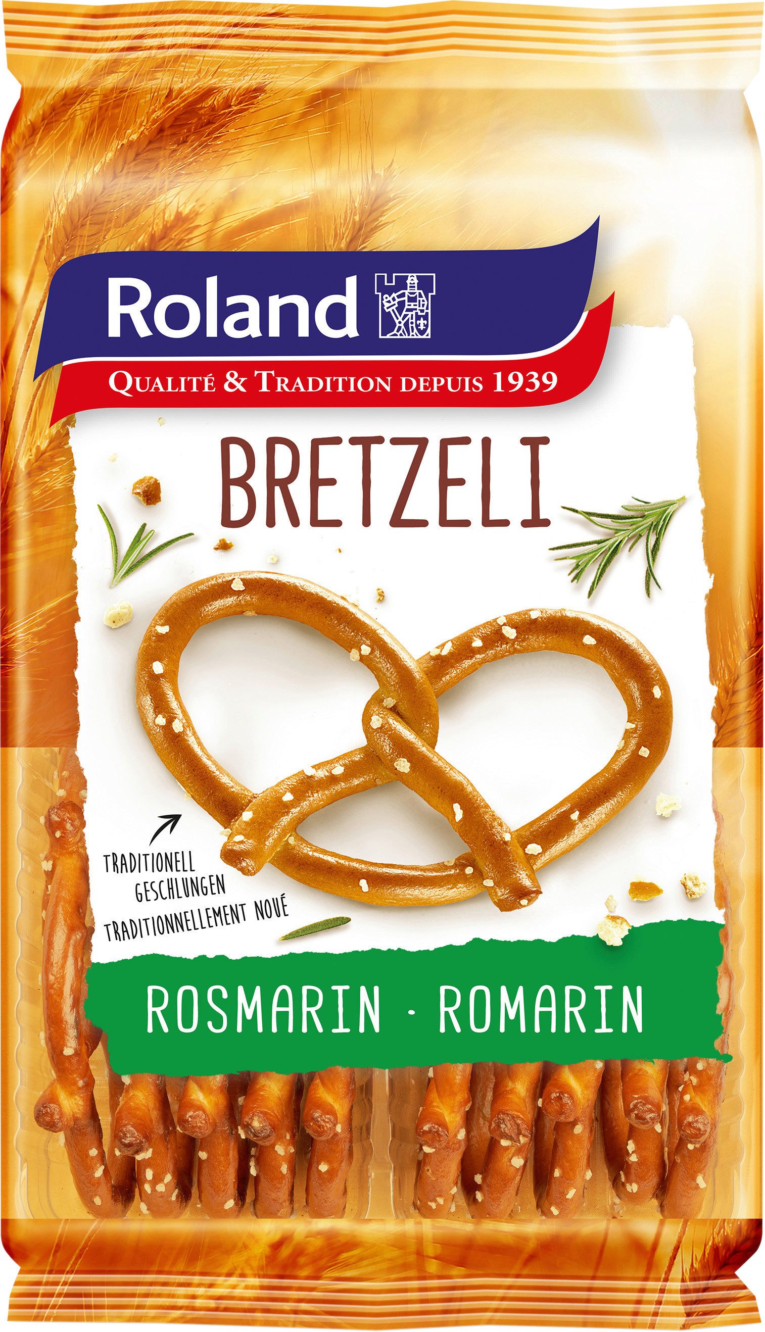 Roland Knabberei, Roland Bretzeli Rosmarin aromatisch knusprig und fein gewuerzt 100g