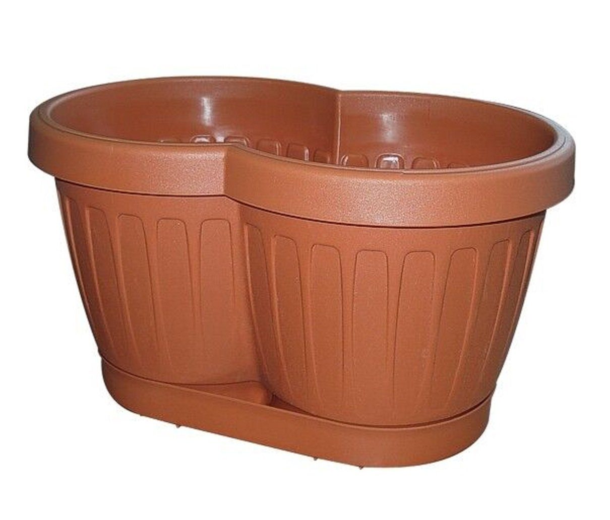 Gardissimo Balkonkasten Blumenkasten Geländerkasten Begonia 2er Blumentopf Pflanztopf 30 cm, inkl. Untersatz