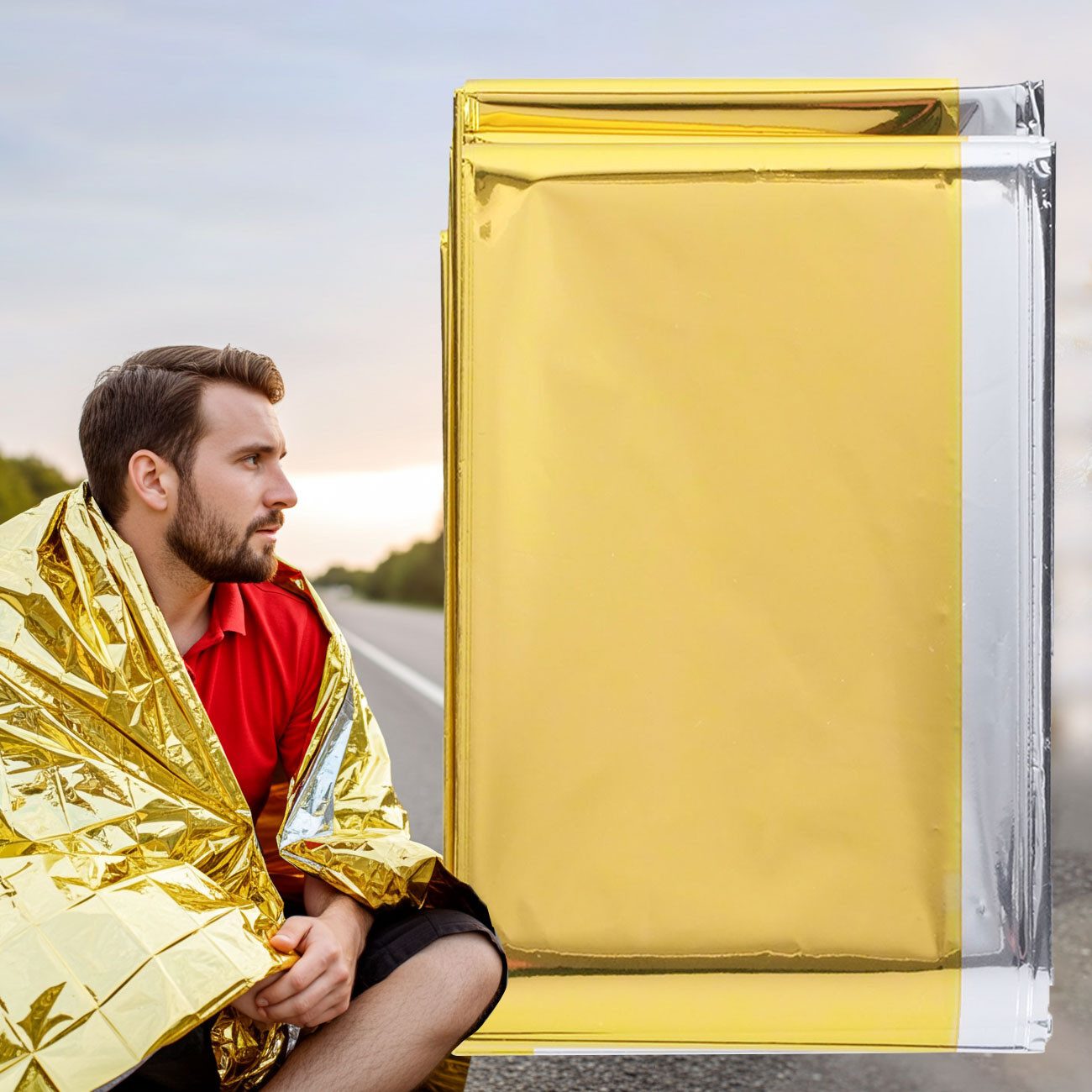 shop'n smile ideoon Erste-Hilfe-Set Zuverlässige Rettungsdecke, 210 x 160 cm, gold - silber, (1 St)