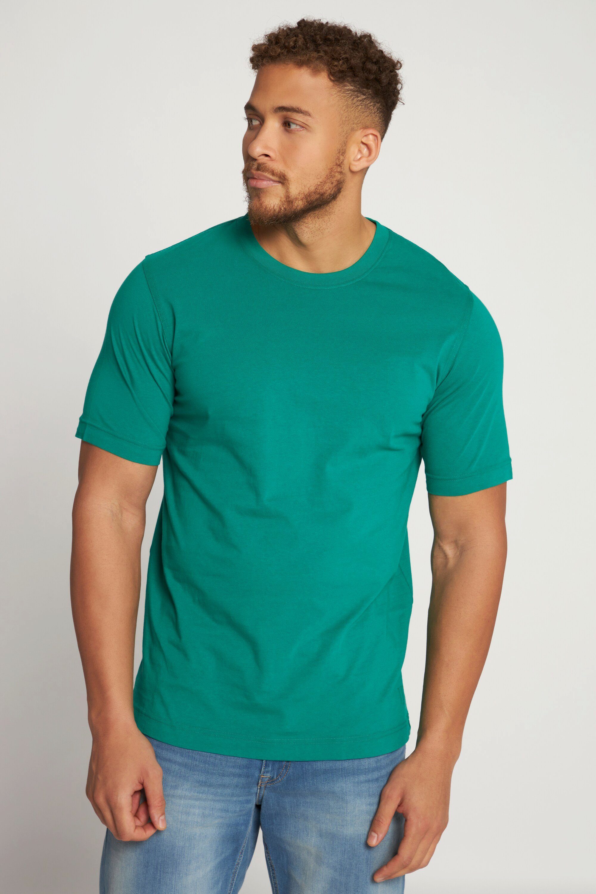 gekämmte bis flaschengrün JP1880 Rundhals Basic Baumwolle T-Shirt 8XL T-Shirt