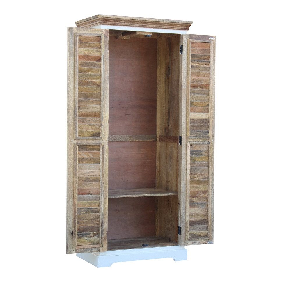 Main Möbel Garderobenschrank Garderobenschrank 80x190cm 'Nizza' Mango weiß natur