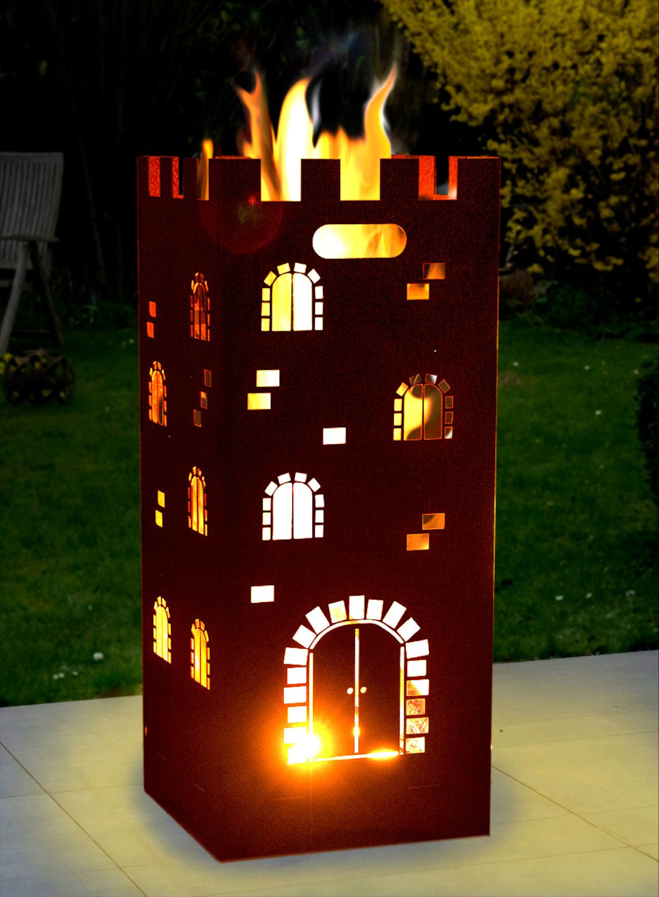 Moritz Feuerkorb Feuerkorb Ritterburg 35x35x85 cm, (Packung, 2mm Stahl), St günstig online kaufen