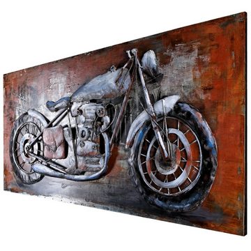 Home4Living Metallbild Wandbild 3D Motorrad Motiv Handmade, Motorcycle, 3D
