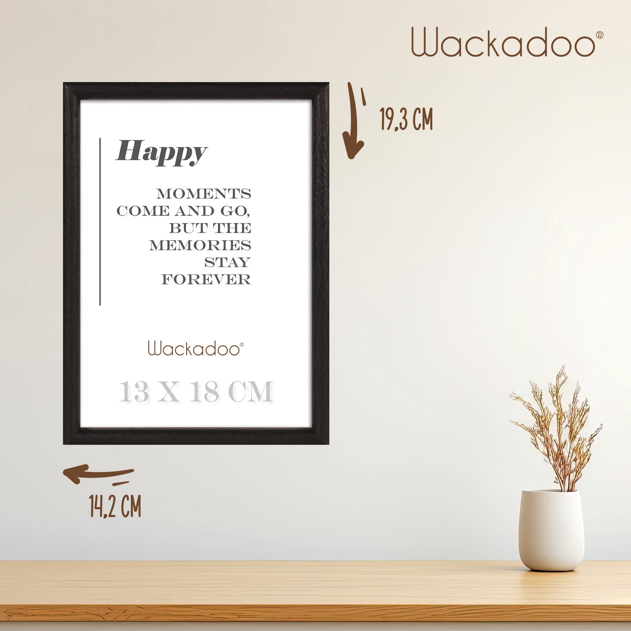 Wackadoo Living Bilderrahmen-Set HAPPY mit Glasscheibe günstig online kaufen