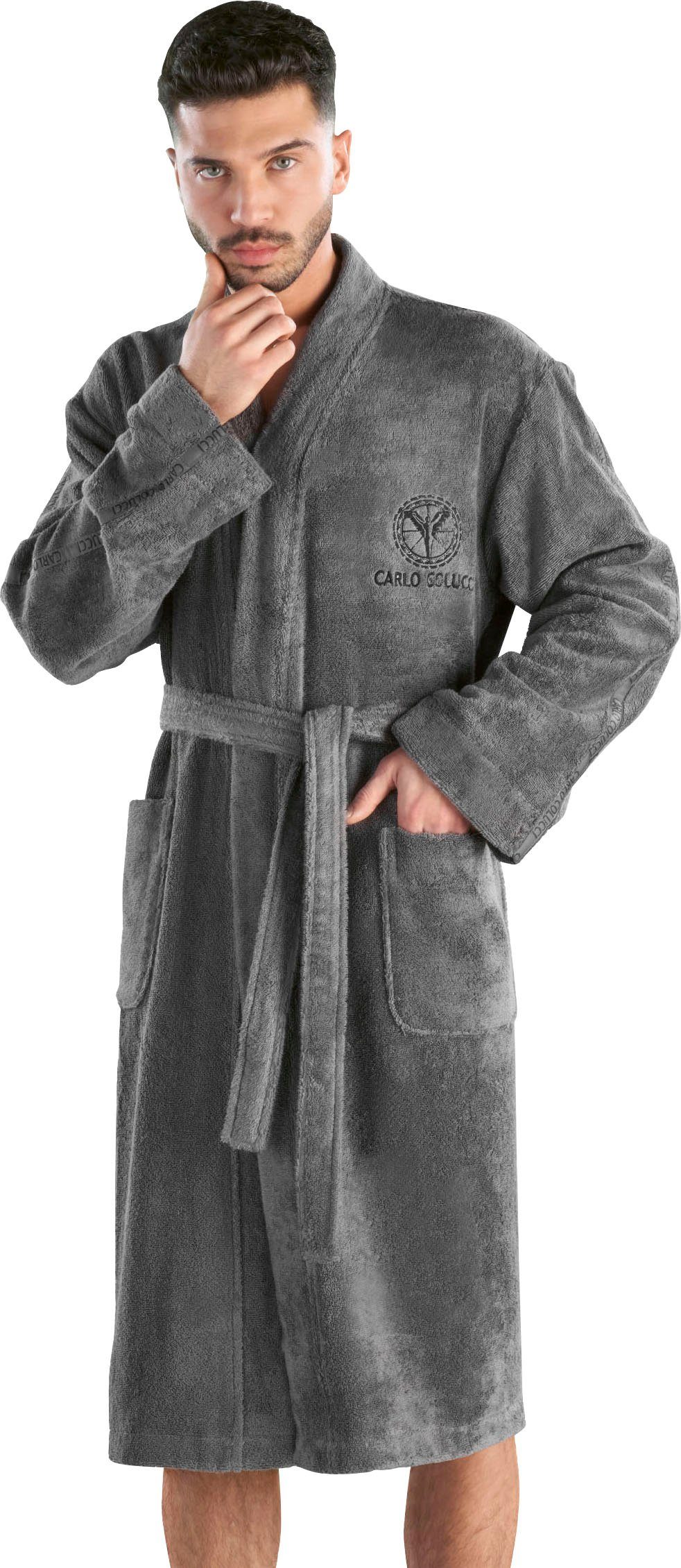 CARLO COLUCCI Herrenbademantel Vito, ideal für Sauna & Spa, Hotelbademantel günstig online kaufen
