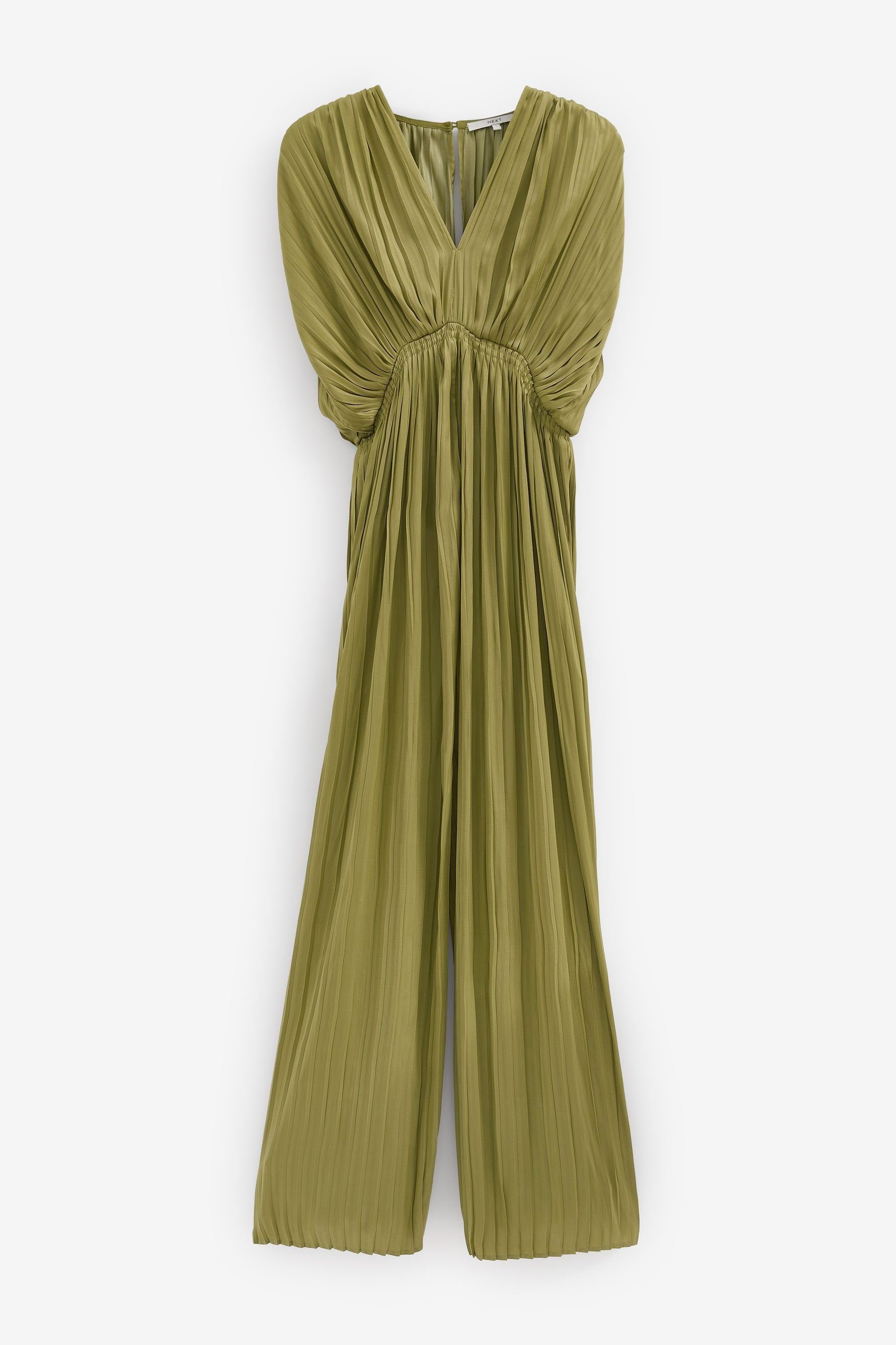 Next Jumpsuit Plissierter Jumpsuit mit kurzen Ärmeln (1-tlg)