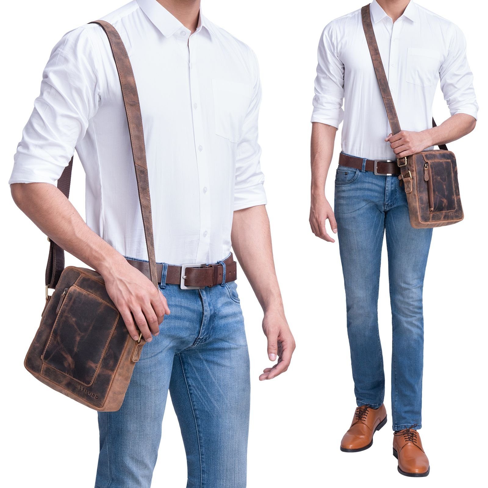 STILORD Schultertasche "Ashton" Herren Leder Tasche günstig online kaufen