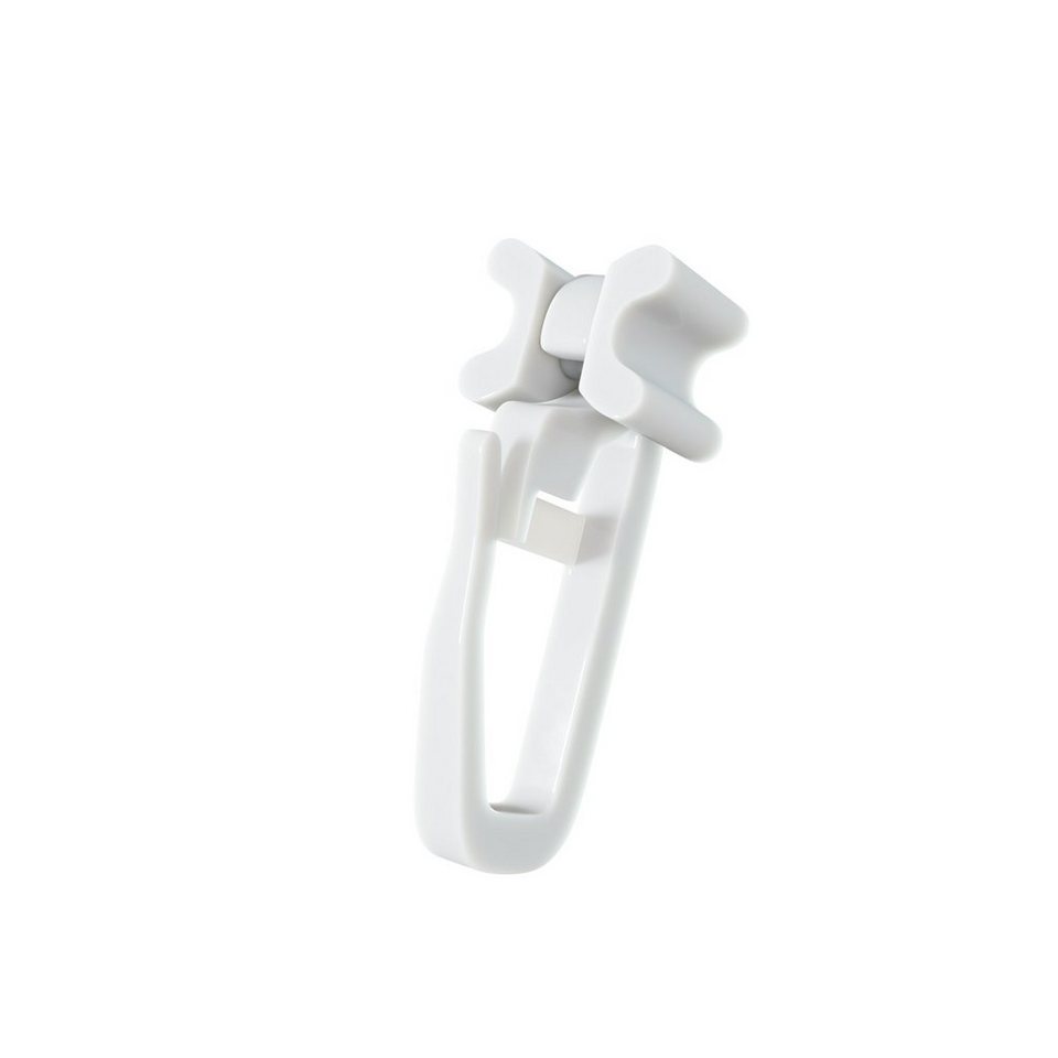 Gardinengleiter X-Gleiter/Gardinengleiter/Faltengleiter in weiß,  dekohaken24.de, für Gardinenschienen mit 6mm breiten Profilschlitzen, (100- St), mit verschließbarem Faltenlegehaken