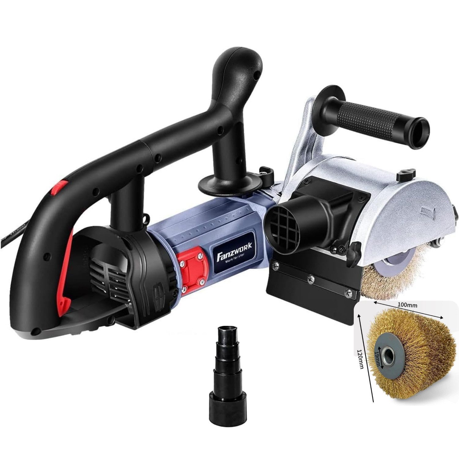 Fanzwork Walzenschleifer Satiniermaschine V2 1500 Watt mit Stahldrahtbürste günstig online kaufen