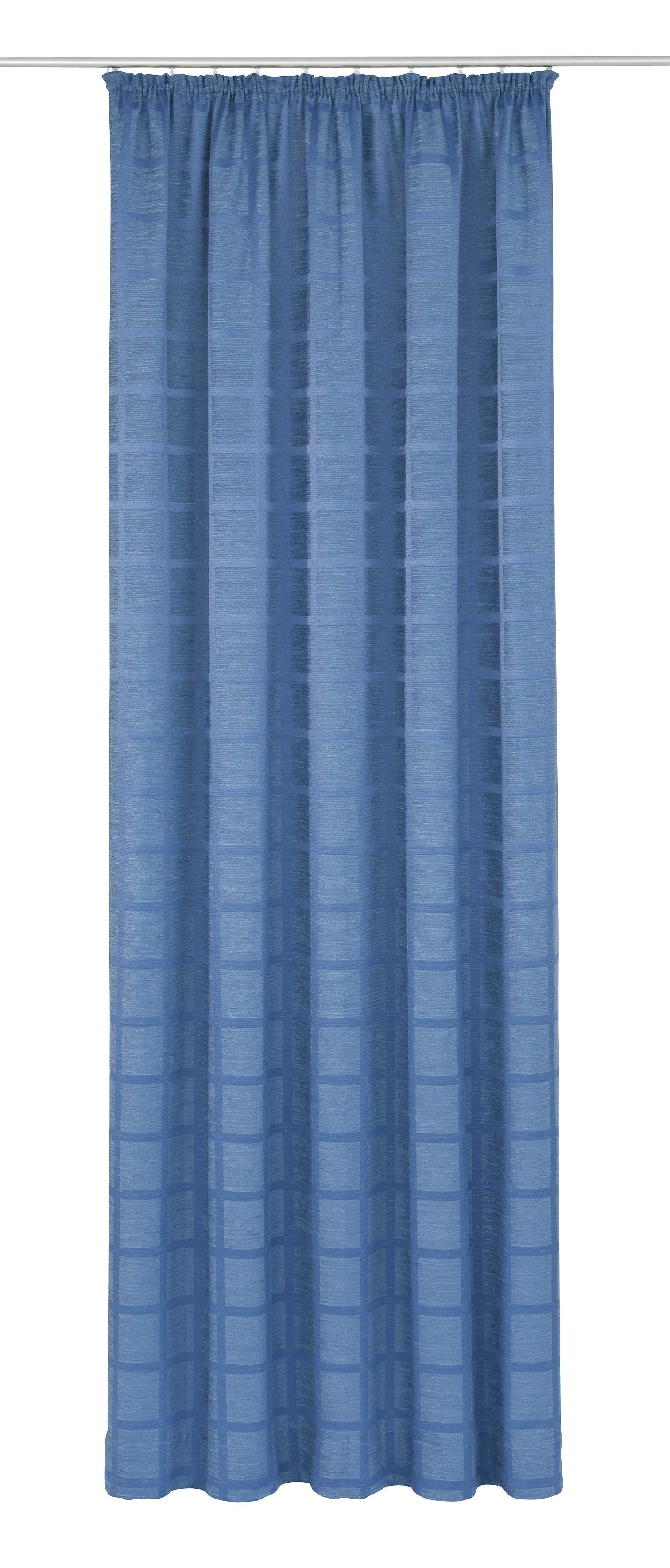 Vorhang (1 St), Kräuselband Toco-Karo, blau Chenille Wirth, blickdicht,