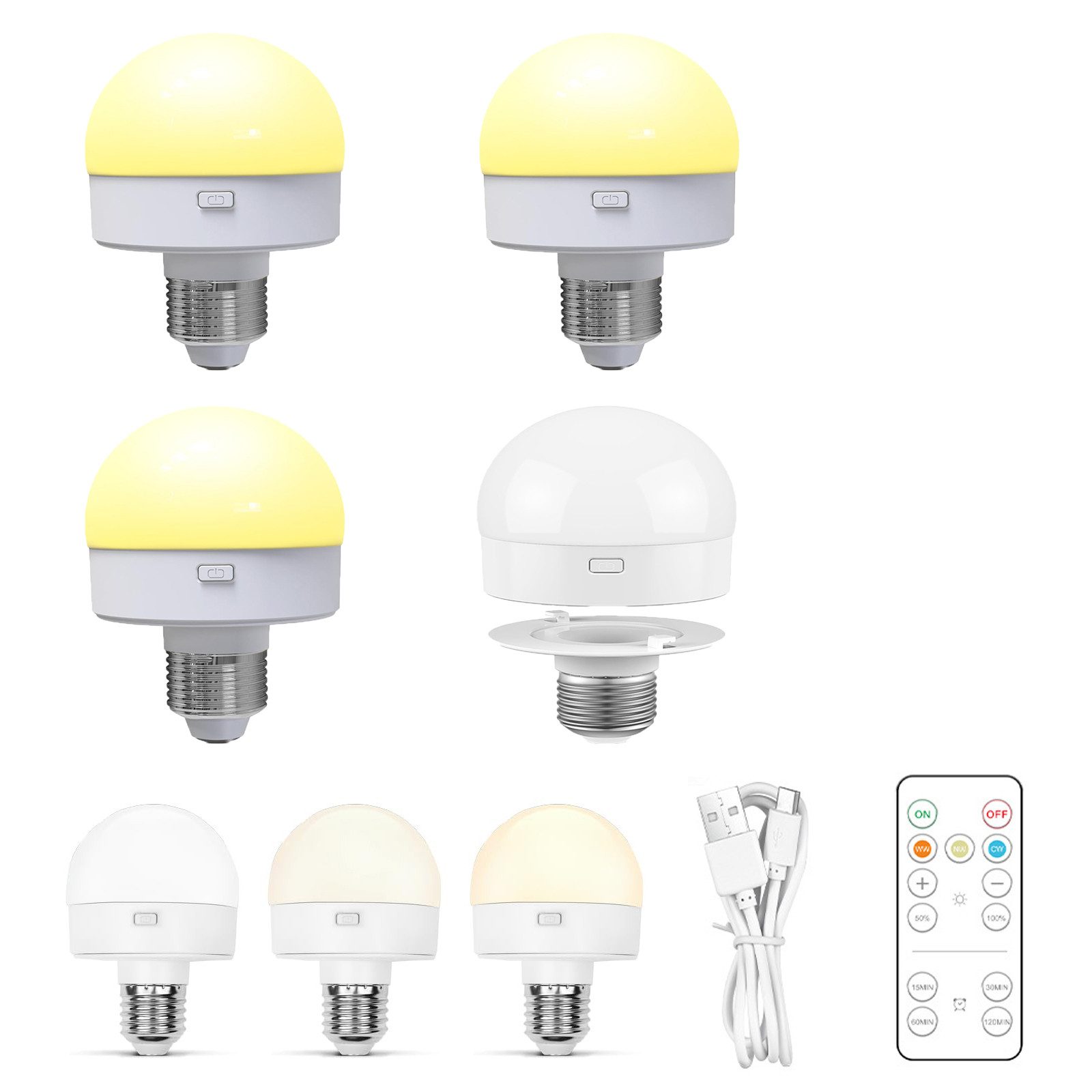 MUPOO LED Nachtlicht LED Glühbirne USB Dimmbar, Schranklicht E27 Akku Aufla günstig online kaufen