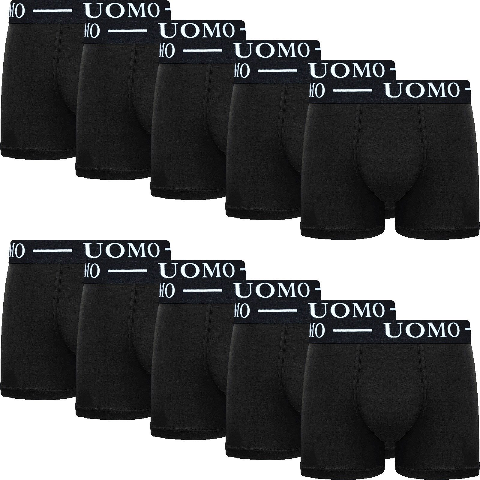 TEXEMP Boxershorts Herren Baumwolle Schwarz 5er & 10er Pack Männer Unterwäsche Unterhosen (Packung, 10-St., 10er-Pack) Atmungsaktiv - Langlebig - Robust