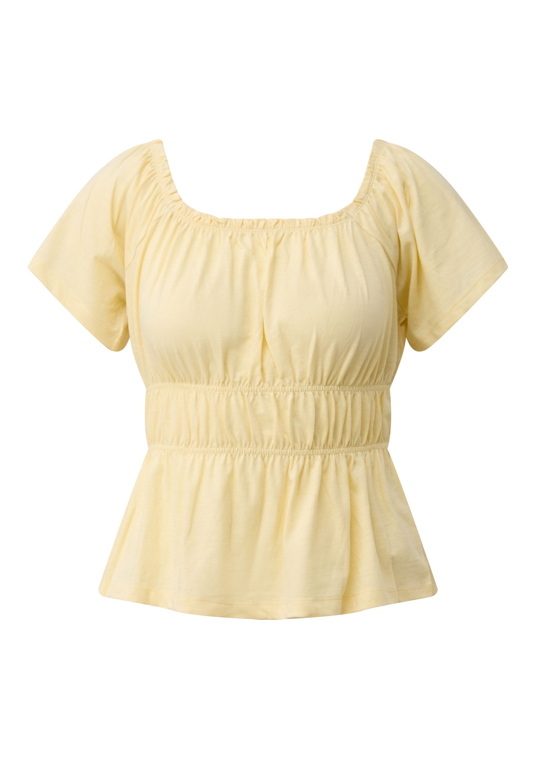QS Kurzarmshirt T-Shirt T-Shirt mit Off-Shoulder-Ausschnitt