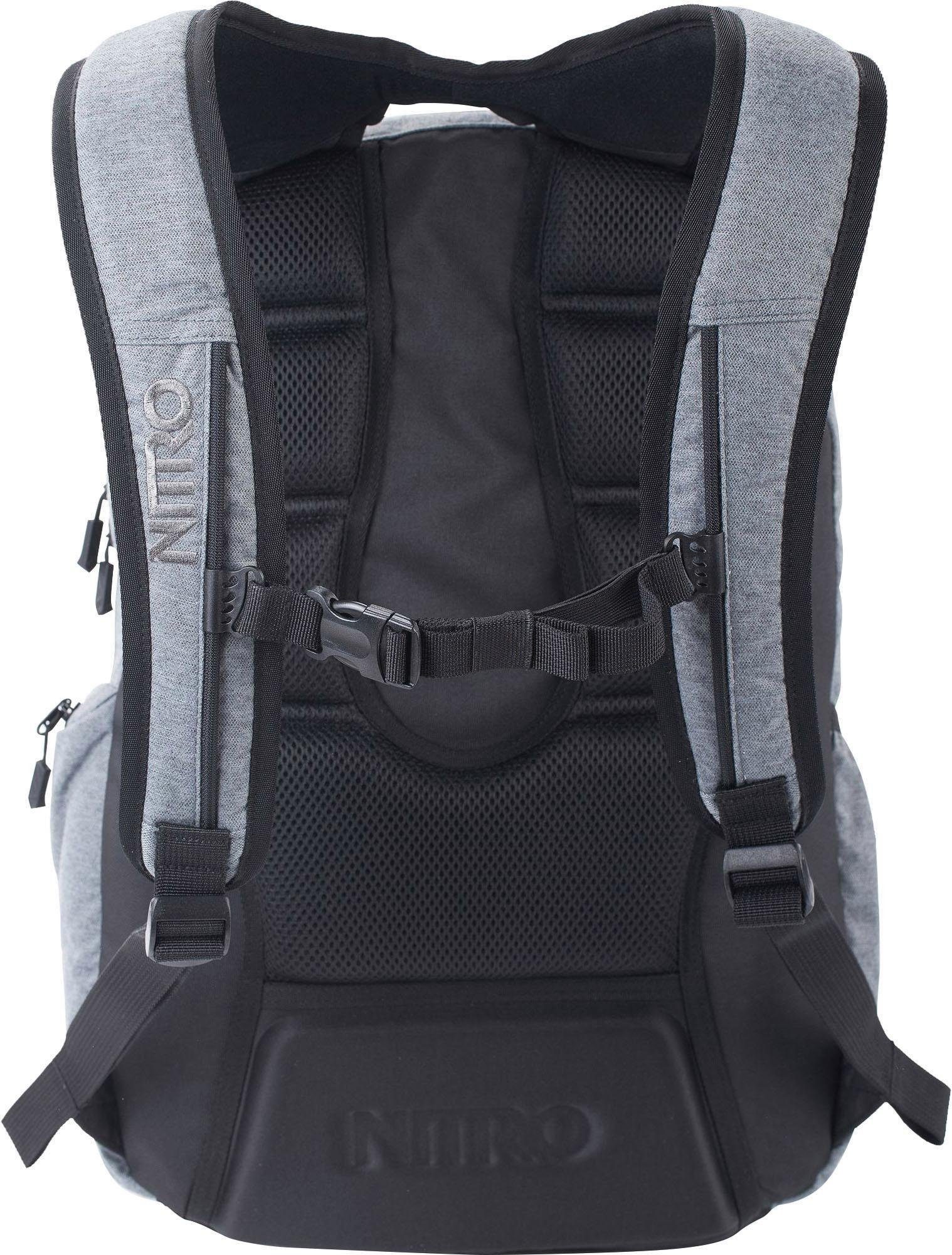 NITRO Schulrucksack Hero, Alltagsrucksack, Großer Schule, Freizeitrucksack, Reise und Arbeit noise black