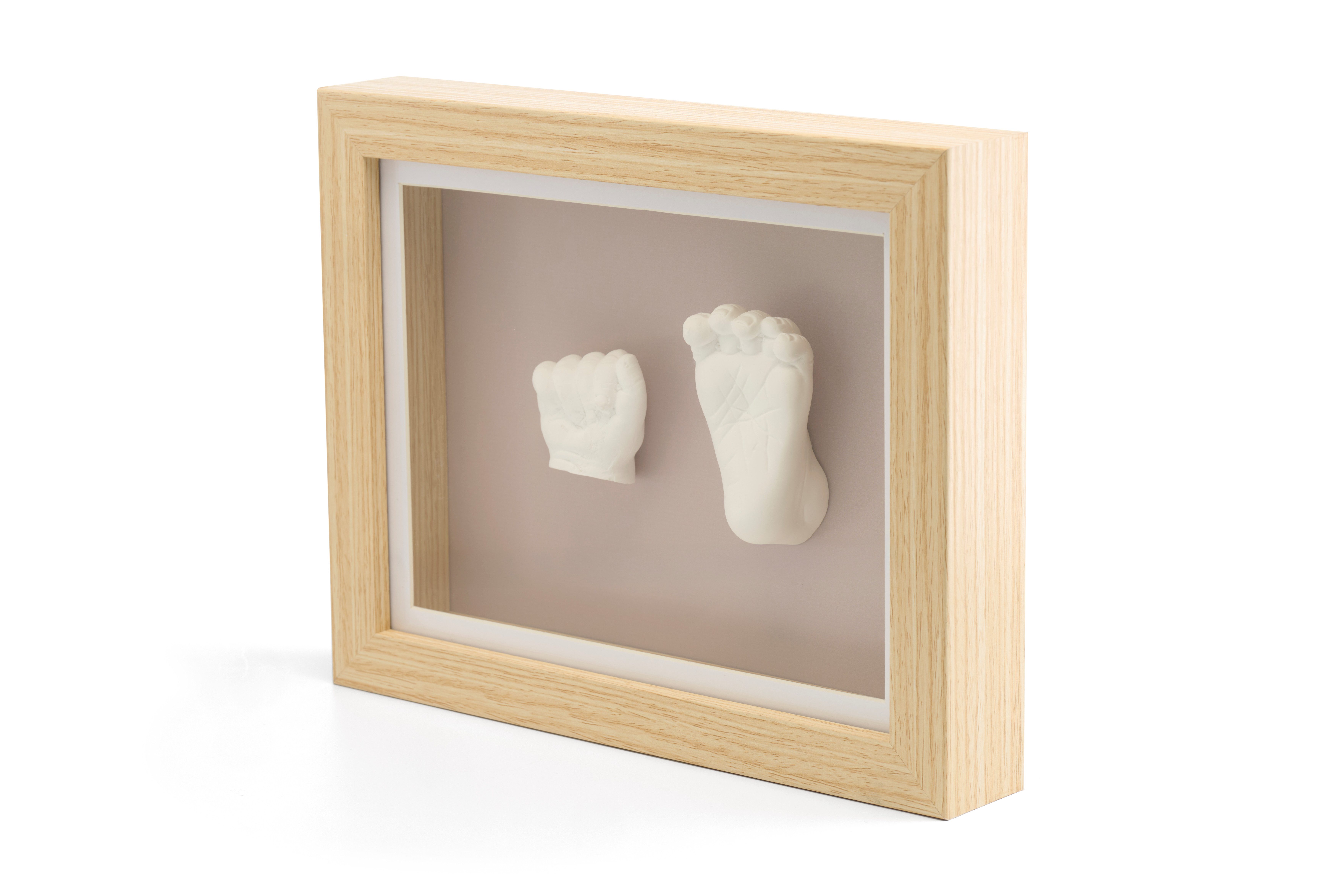 Happy Hands Handabdruck-Set 3D Baby Abdruckset mit Holzrahmen für Hand- und Fußabdruck