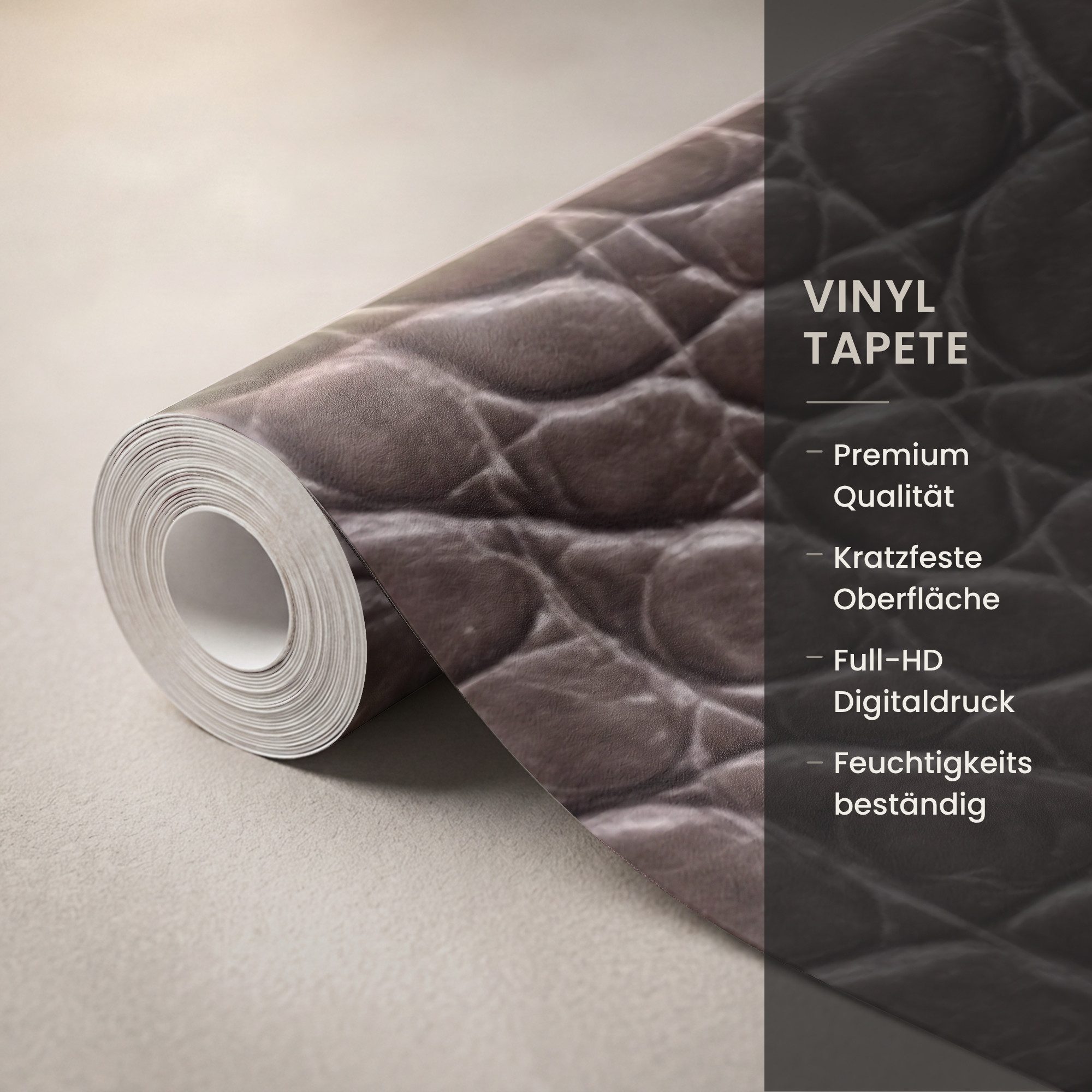 OnlyWow Fototapete Leder - Krokodil - Matt, Matt, bedruckt, Wandtapete, Modern, Wanddekoration, Vinyl Tapete 220x220cm