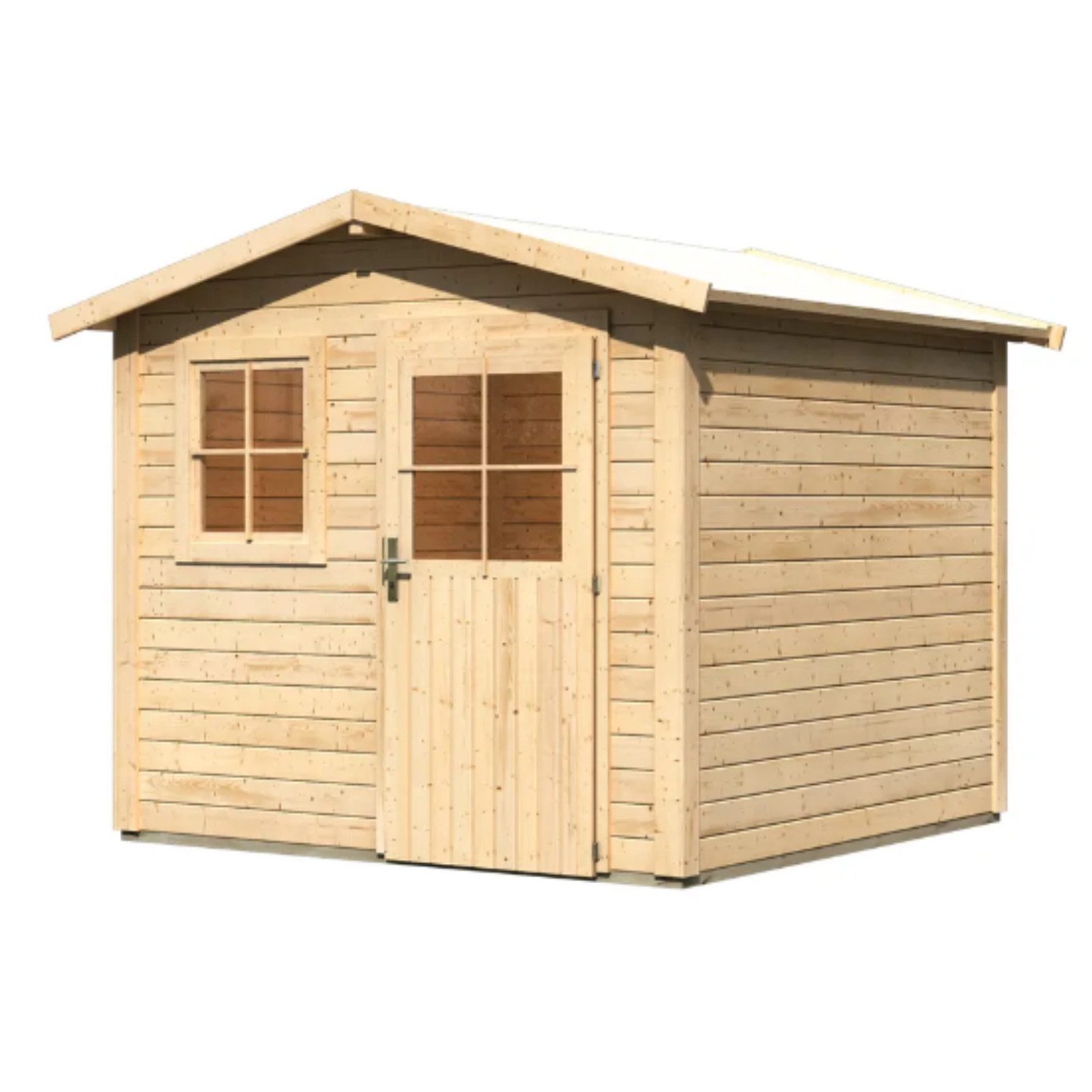 Karibu Gartenhaus Gartenhaus Systemhaus, Садовые сараи, Gartenhütte,Holzhaus, BxT: 244x244 cm, Wetterfest, langlebig und in elegantem Carbongrau behandelt