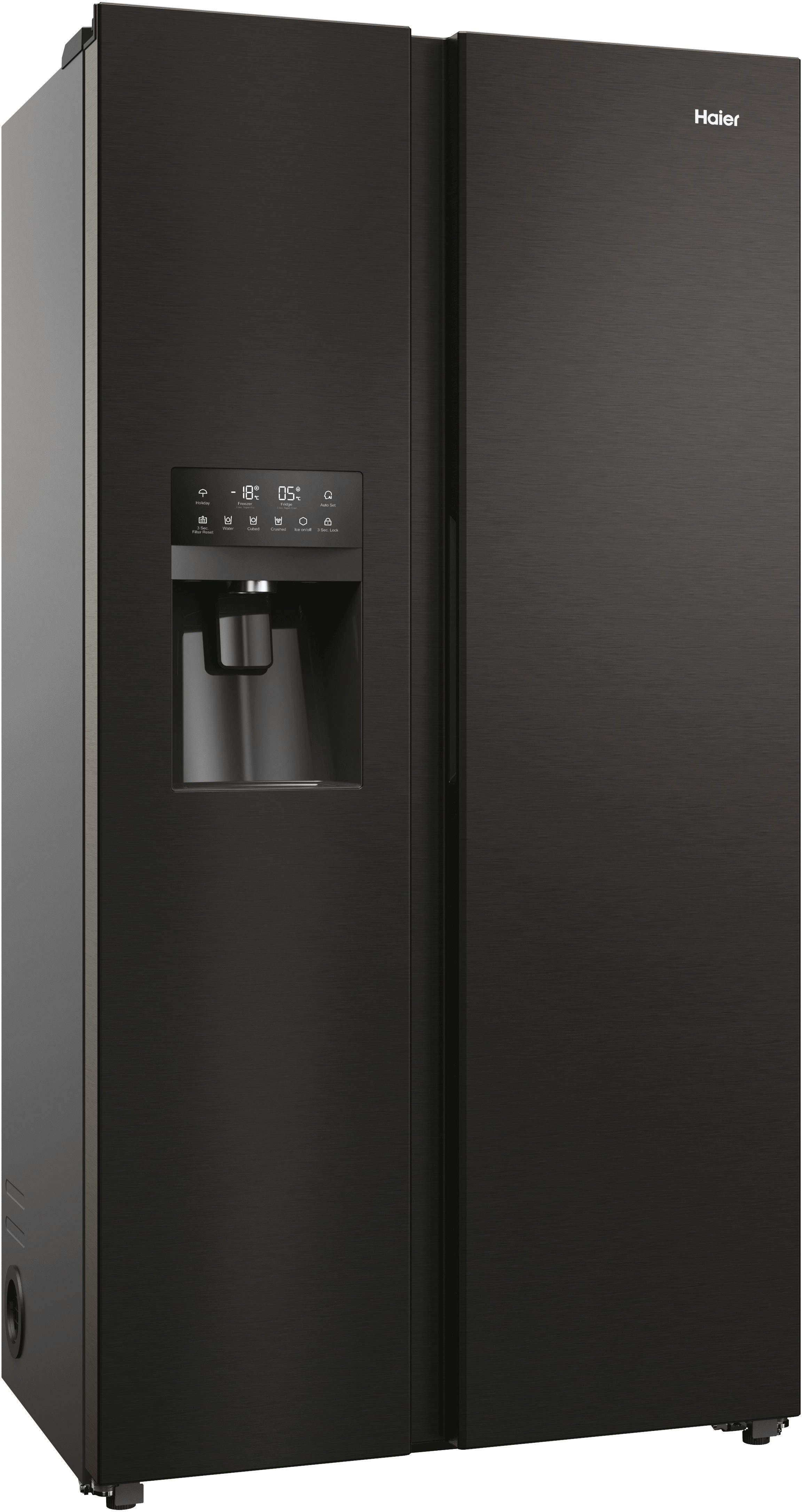 Haier Side-by-Side SBS Slim HSR5918DIPB, 177,5 cm hoch, 90,8 cm breit, 178 cm hoch, 91 cm breit, Nutzinhalt: 511 Liter, Multi Airflow