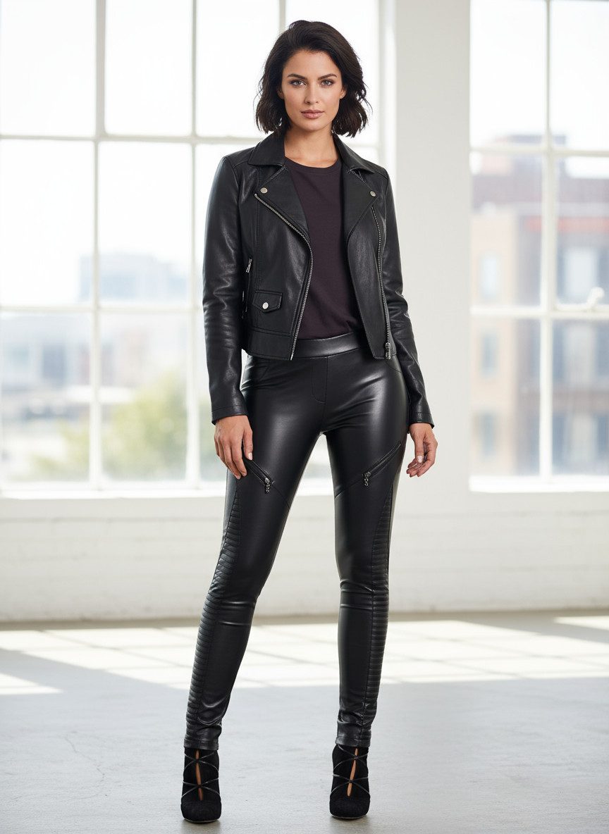 Bas Bleu Леггинсы in Lederoptik, dekorative Reißverschlussdetails