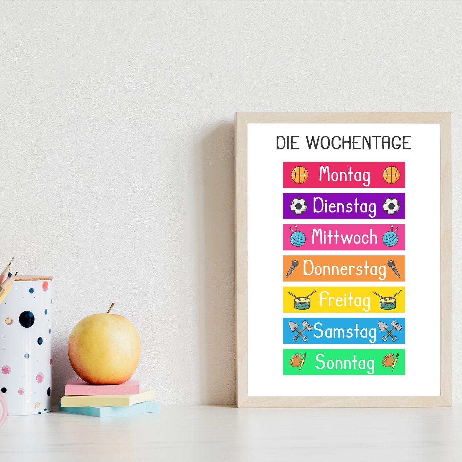 Tigerlino Poster 4er Set Lernposter Jahreszeiten, Wetter, Wochentage & Monate Lernhilfe – Bild 4 von 5