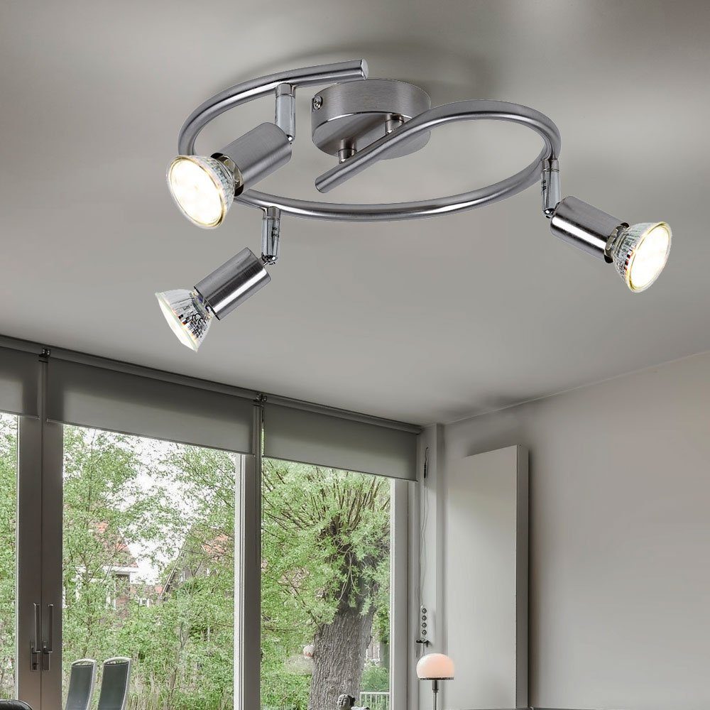 Globo LED Deckenleuchte, Leuchtmittel Wohnzimmerlampe Spots beweglich Deckenlampe Deckenleuchte inklusive