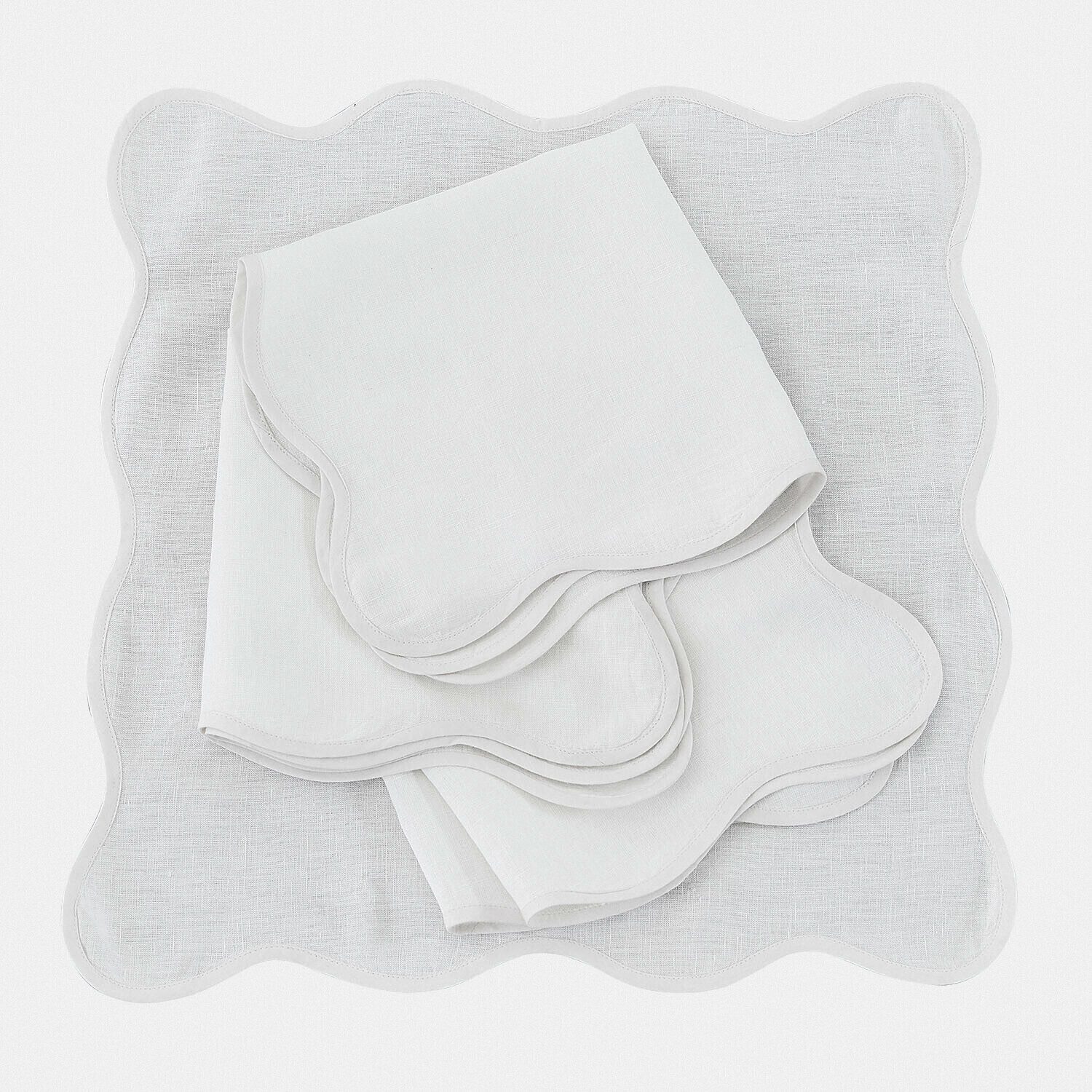 Mirabeau Stoffserviette Serviette 4er Set Aelvra weiß