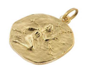 trendor Kette mit Anhänger Jungfrau Sternzeichen Ø 20 mm Gold auf Silber