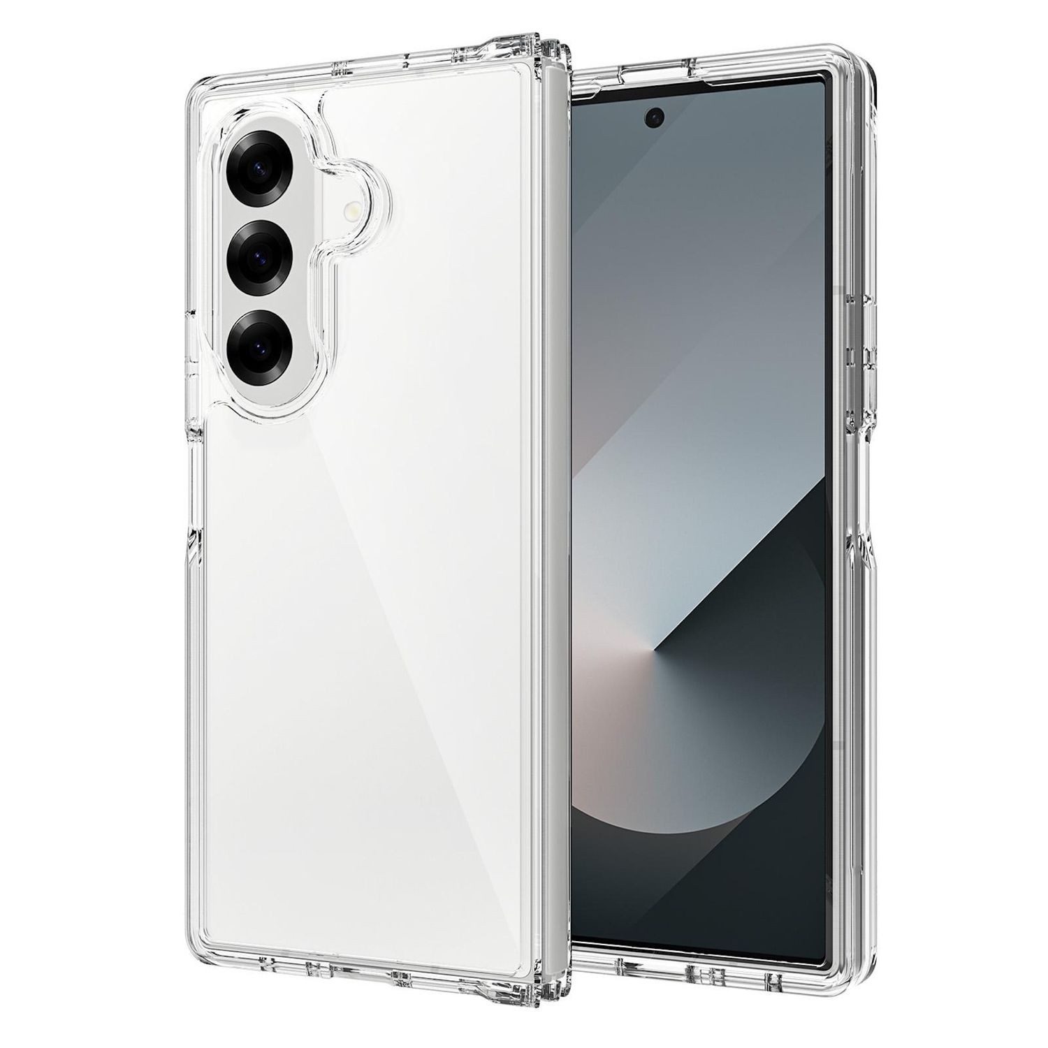 Wigento Handyhülle Für Samsung Galaxy Z Fold7 5G TPU / Acryl Hybrid Hülle Transparent, Hybrid Hülle mit verstärktem Kantenschutz