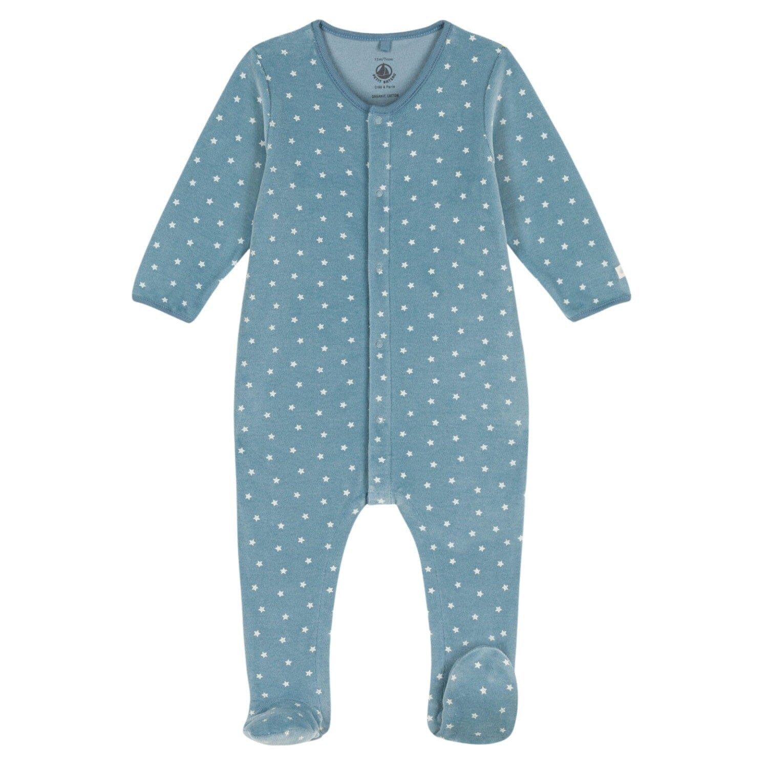 Petit Bateau Strampler Petit Bateau Nicky Strampler mit Sternchen aus Baumwoll-Samt