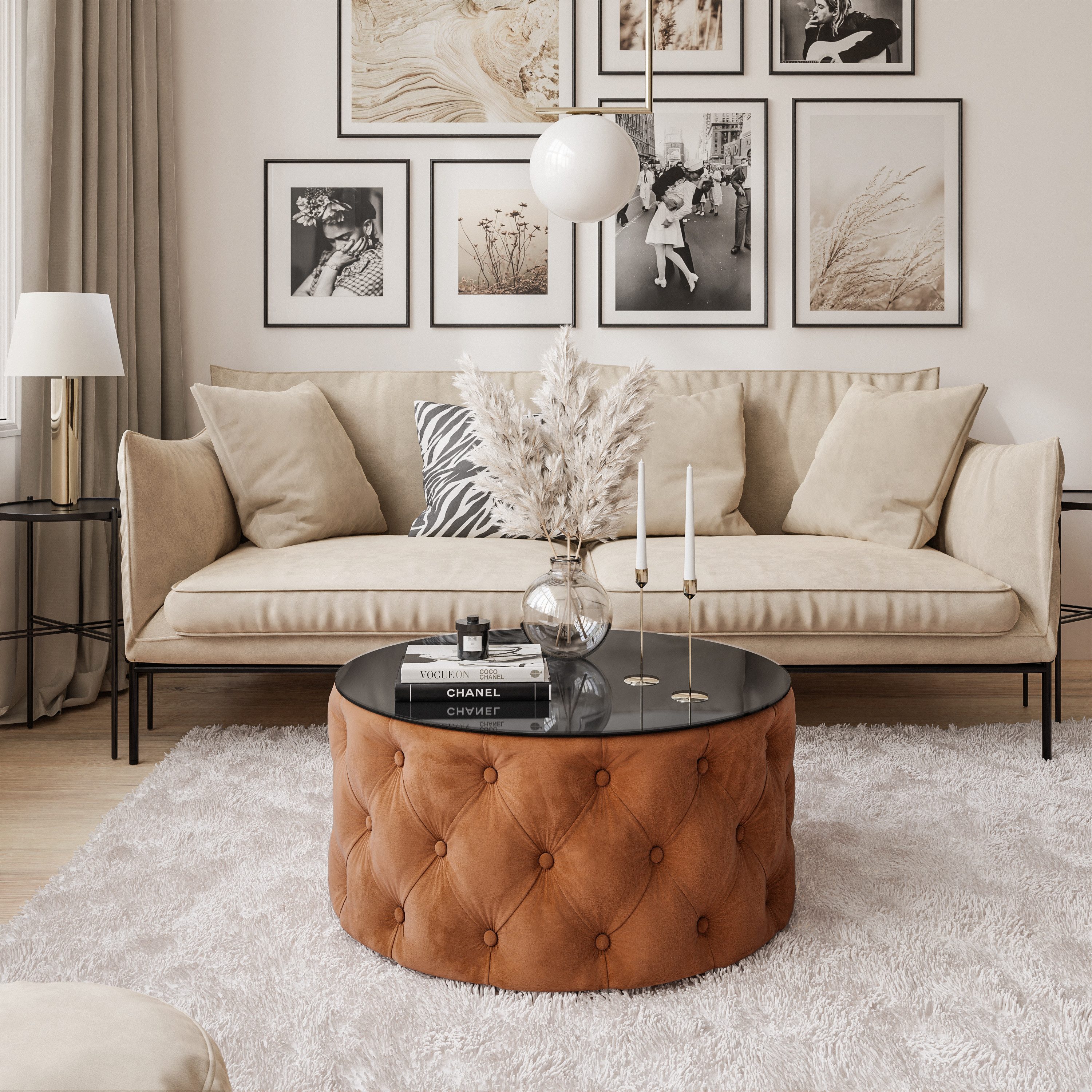 Lookway Couchtisch CHESTERFIELD 70 cm runder günstig online kaufen