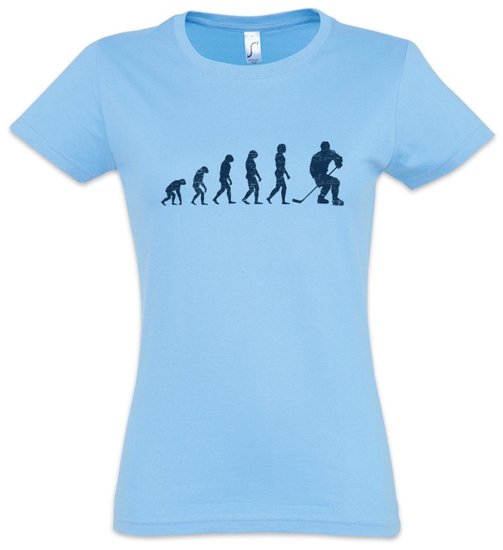 Urban Backwoods Print-Shirt Eishockey Evolution Damen T-Shirt Ice Hockey Spieler Player Game Stick (1-tlg) Bat Hockeyschläger Sport Sports