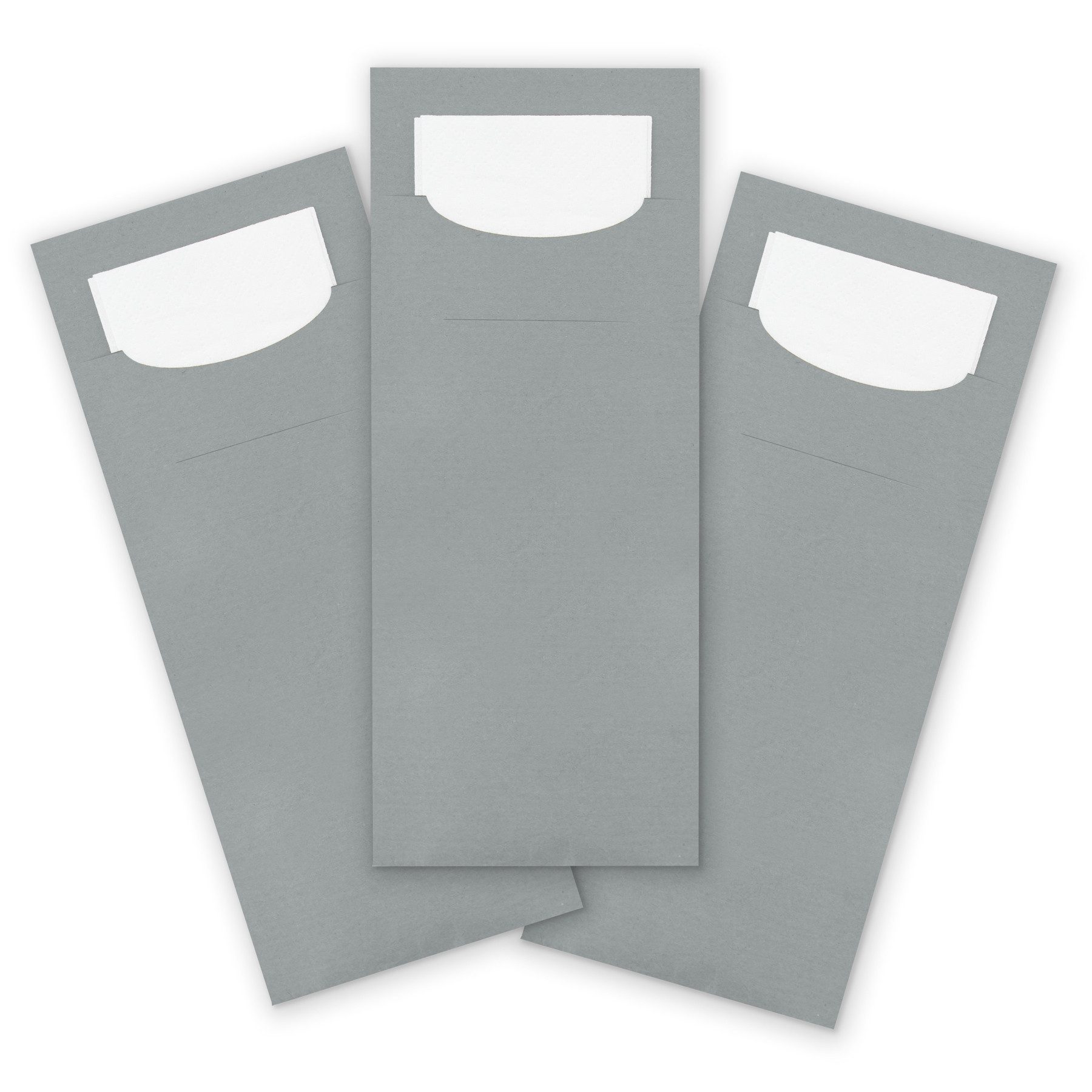 itenga Papierserviette itenga 100x Bestecktasche grau