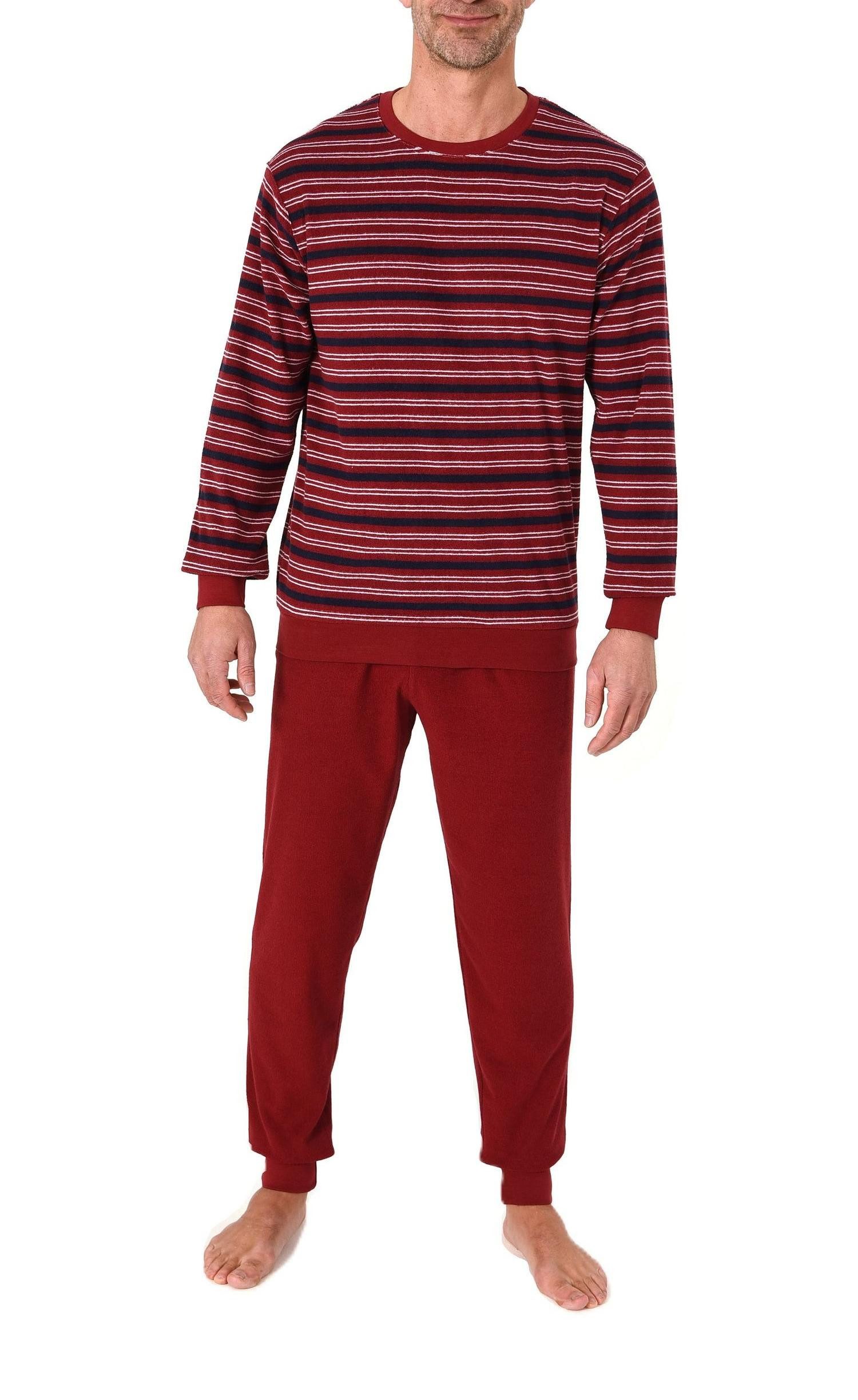 Normann Pyjama Normann Herren Frottee Schlafanzug Streifenlook – auch in Übergrößen
