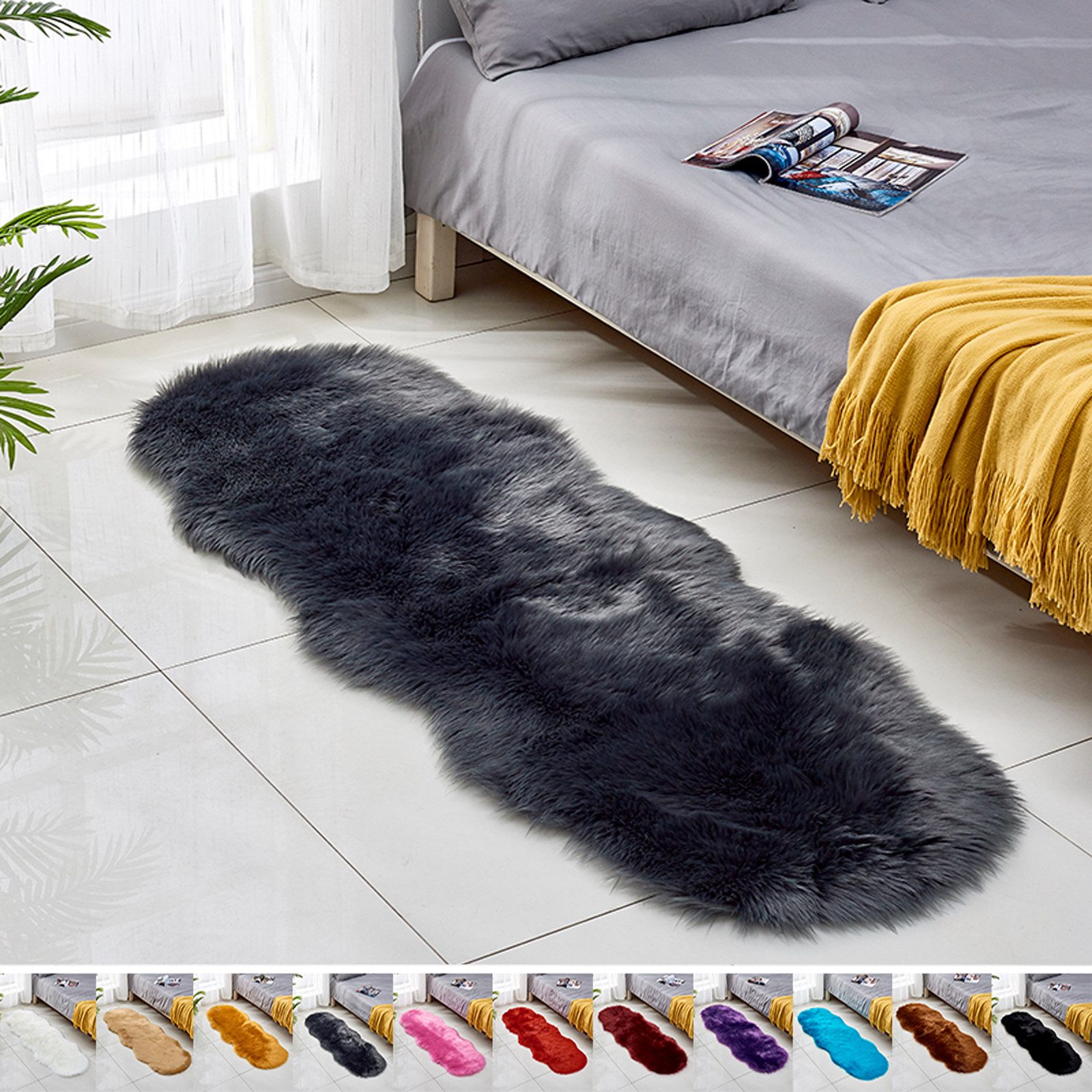 Jibenhome Teppich Hochflor-Teppich Kunstfell,Weich Fellteppich,Shaggy Teppi günstig online kaufen