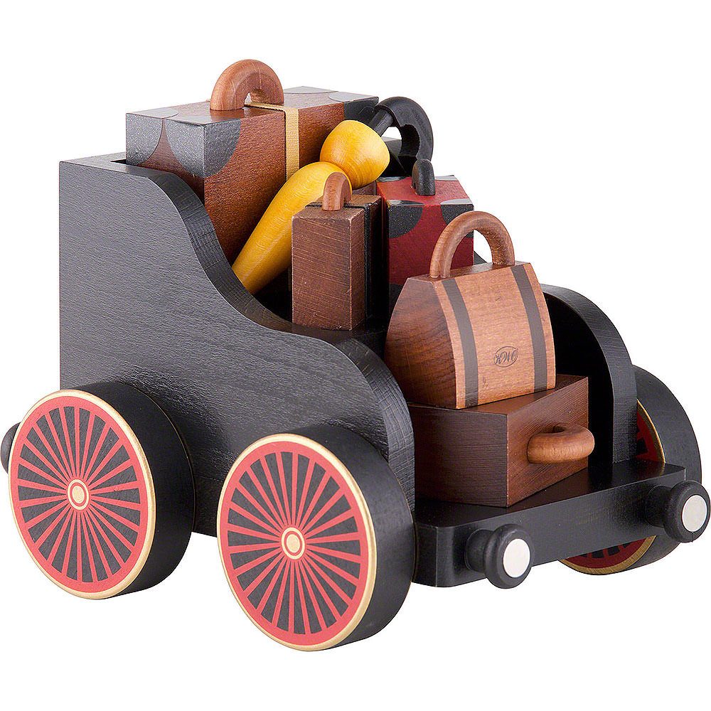 KWO Kunstgewerbe Werkstätten Räuchermännchen Gepäckwagen für Eisenbahn (19x13x13cm) von KWO