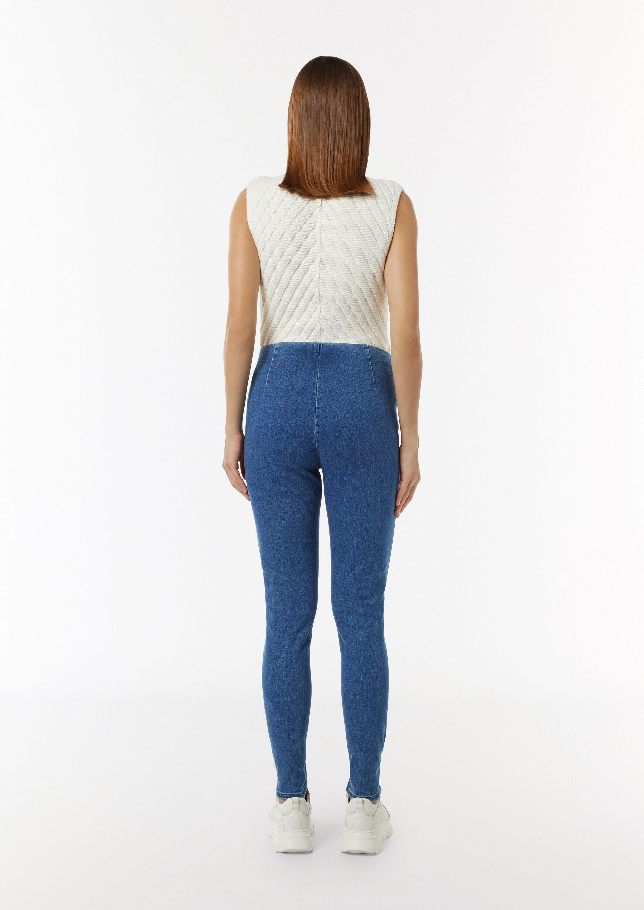 comma Skinny-fit-Jeans Jeans-Hose Elastische Jeggings mit Ziernähten