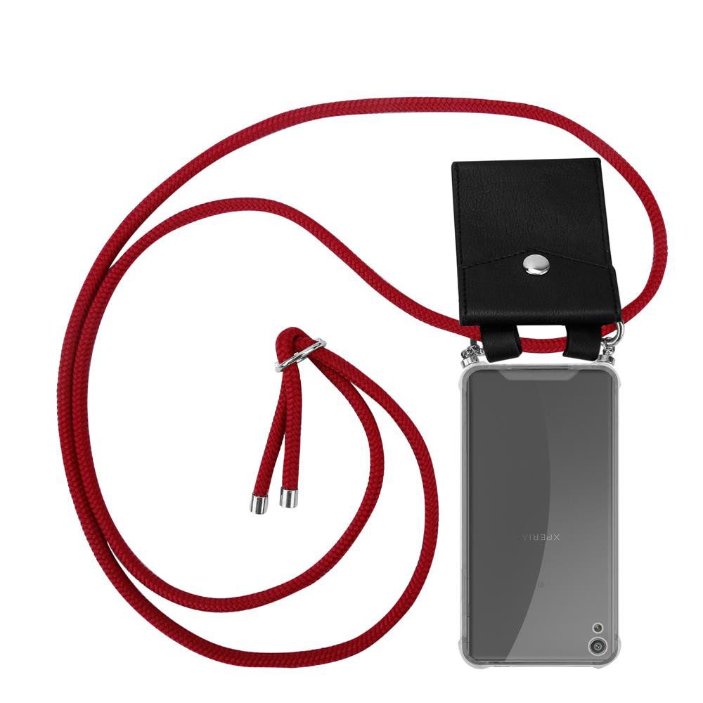 Cadorabo Handyhülle für Sony Xperia XA Kette Sony Xperia XA, Flexible TPU Silikon Handy Schutzhülle - Hülle - mit Handykette