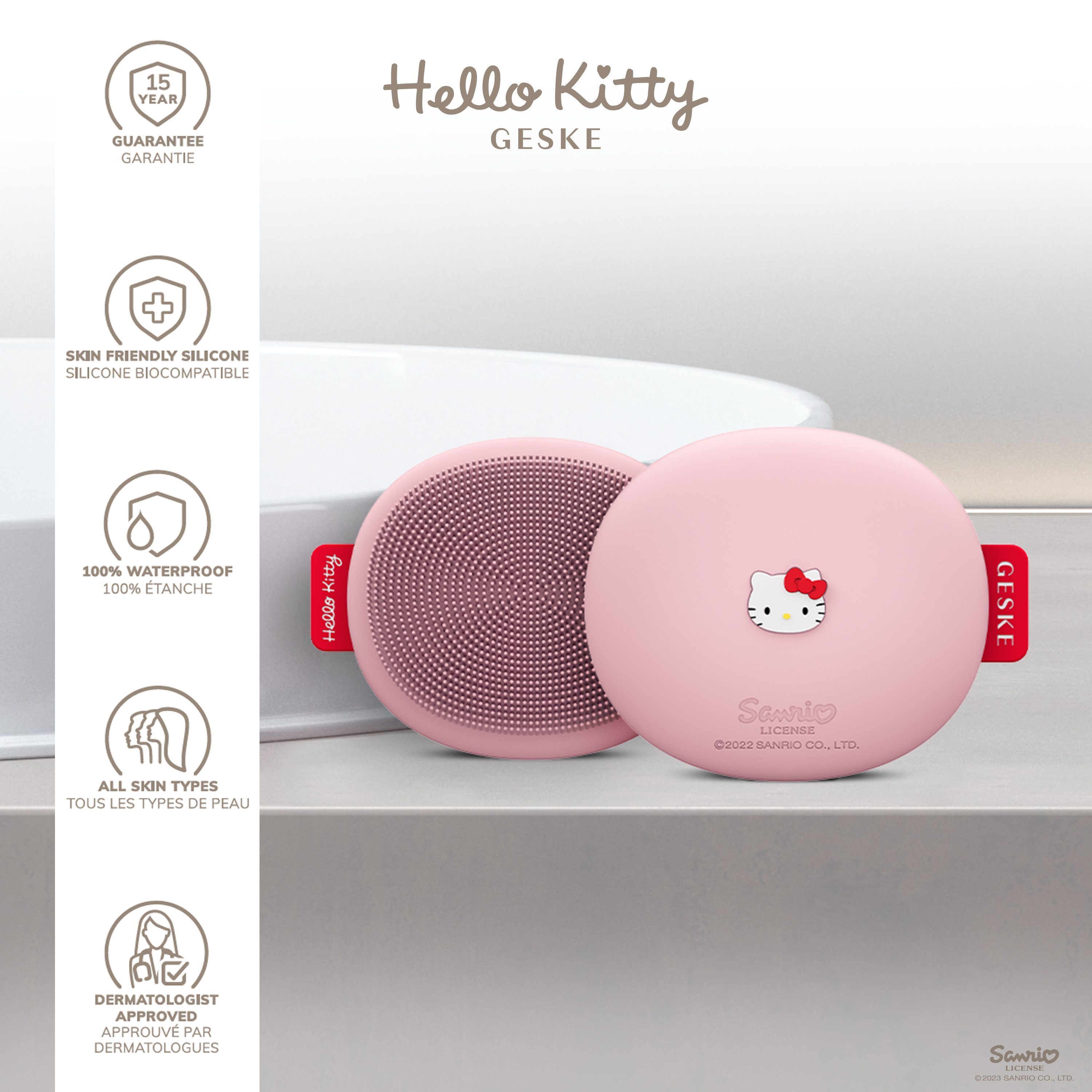 Device), GESKE Pink SmartAppGuided™ Kitty der Hello APP kostenloser Mit Facial inkl. Brush App Kitty Gesichtsreinigungsbürste Du 1-tlg., deine 3 personalisierte erhältst Hautpflegeroutine. Packung, Hello 1, (SmartAppGuided Elektrische in