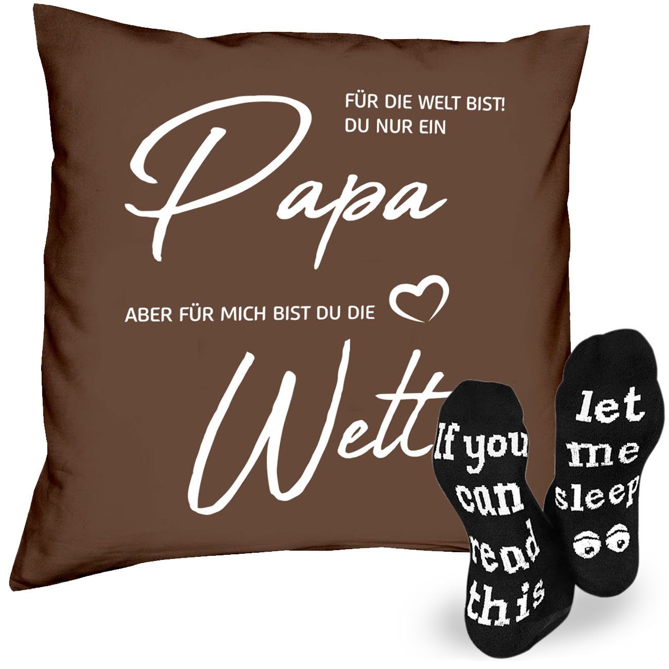 Papa zum Weihnachten, Weihnachtsgeschenk Vatertagsgeschenk Dekokissen Soreso® + Geburtstag Geschenk Kissen für Socken Geburtstagsgeschenk Vatertag