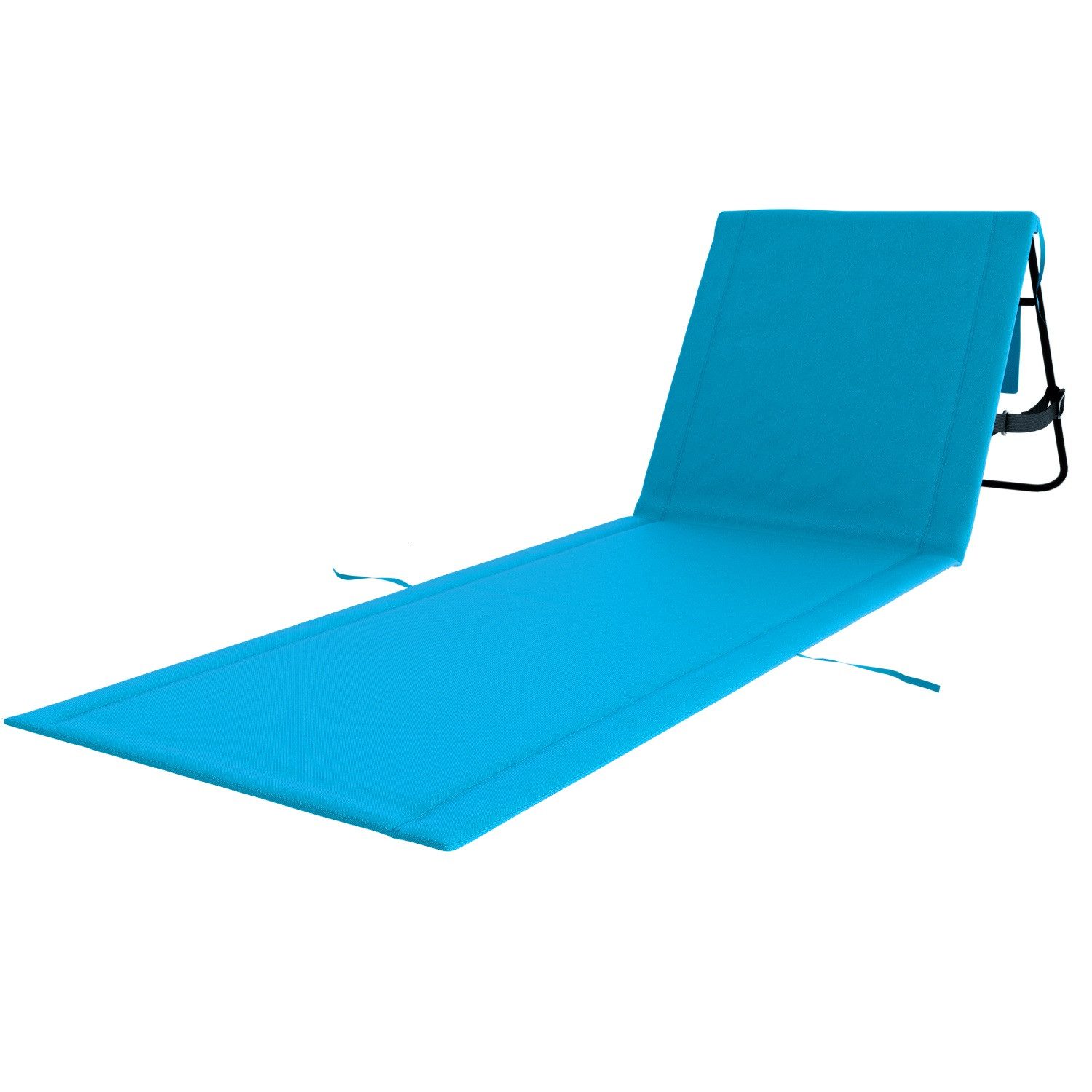 24Move Strandtuch, Strandmatte, Klappbare Campingliege, Tragetasche, (für Urlaub oder Garten), faktbar zur Tasche und Gurt, 1er, blau, Strandtuch