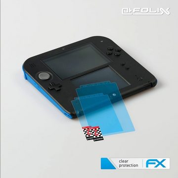 atFoliX Schutzfolie Displayschutz für Nintendo 2DS, (3er Set), Ultraklar und hartbeschichtet