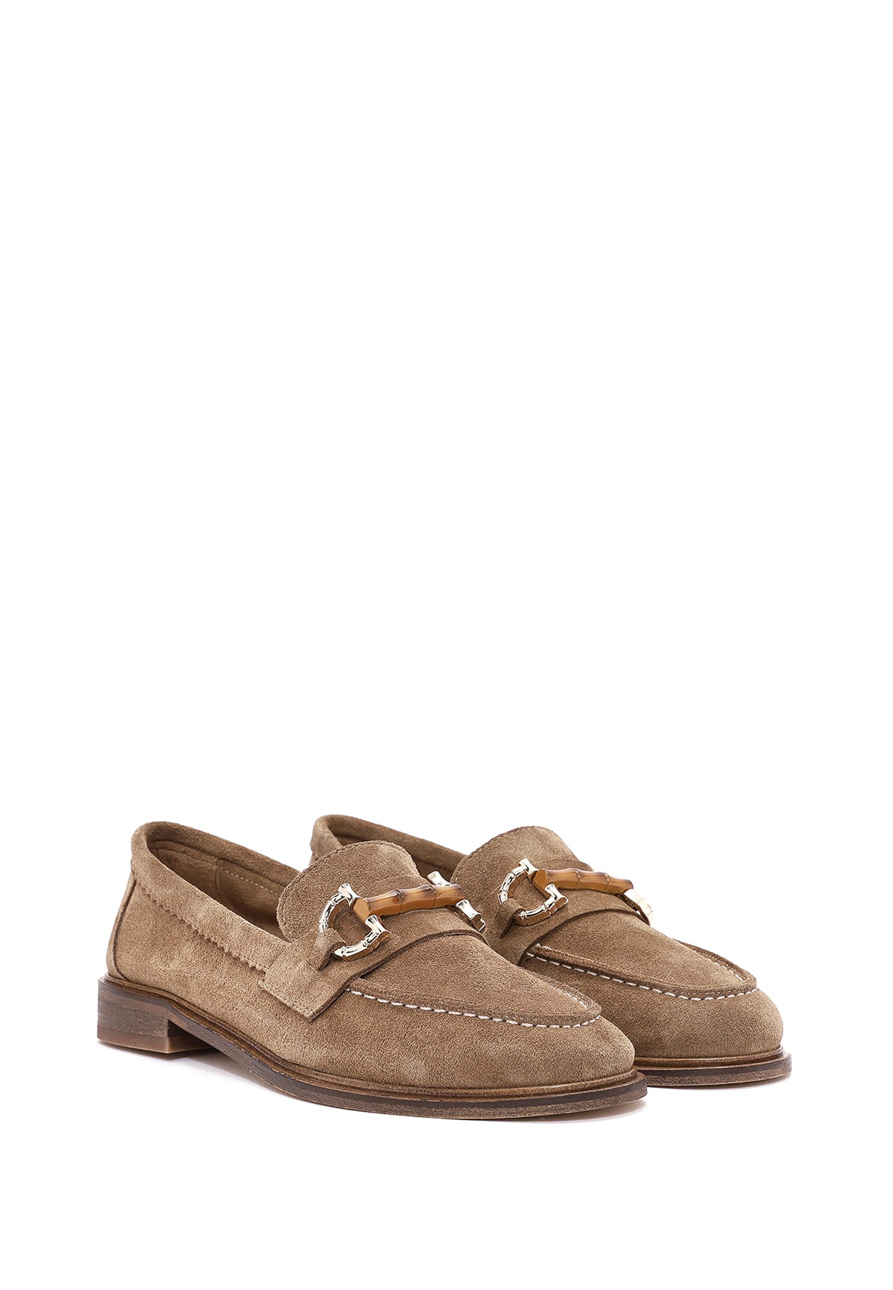 Derimod Maskuline Loafer aus Veloursleder Loafer Echtes Wildleder, Lederfutter, Slip-On-Design, Metallschnalle