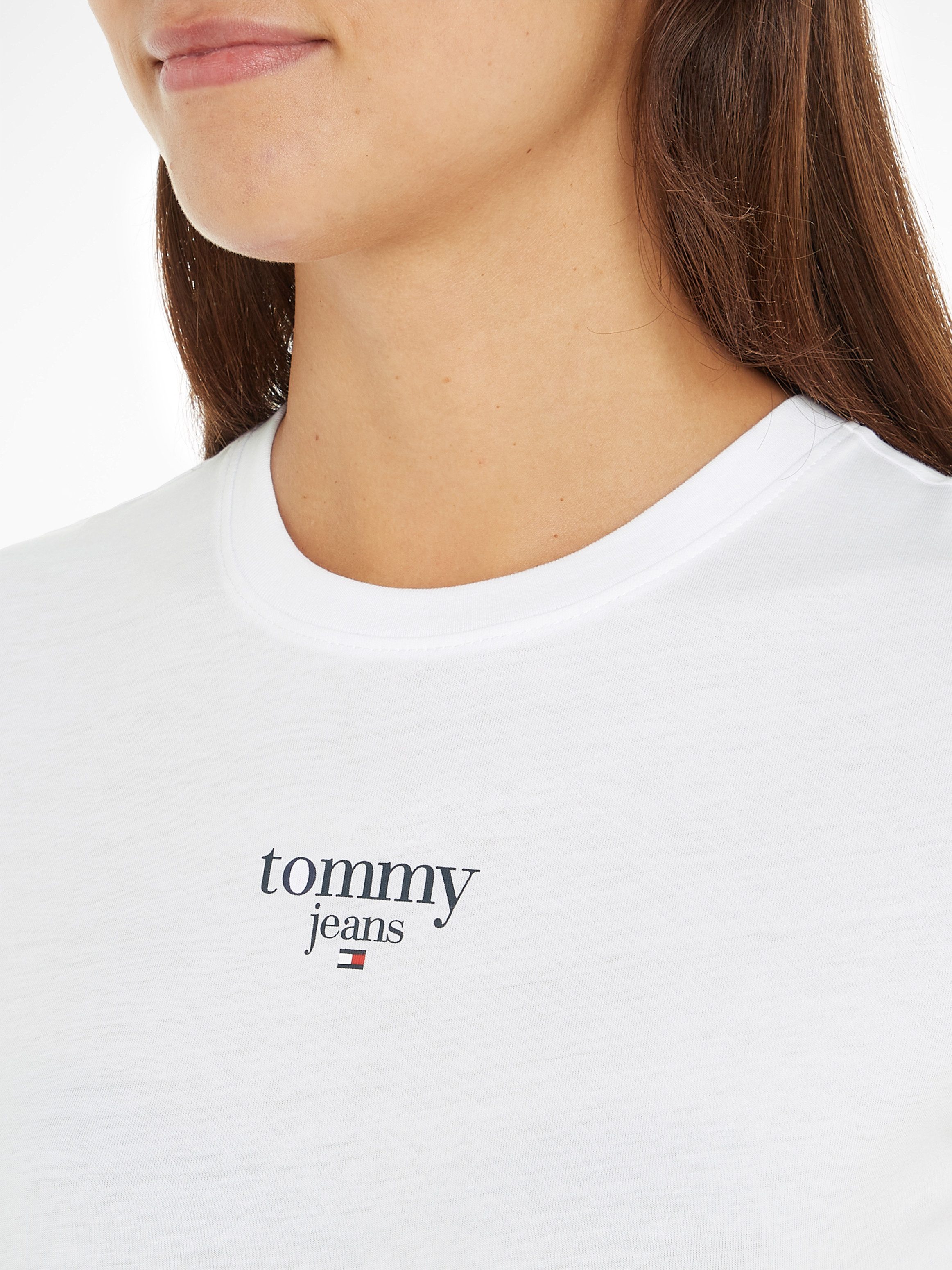 Tommy Jeans Rundhalsshirt TJW SLIM ESSENTIAL LOGO 1 SS EXT mit Tommy Jeans Logoschriftzug, Rundhals